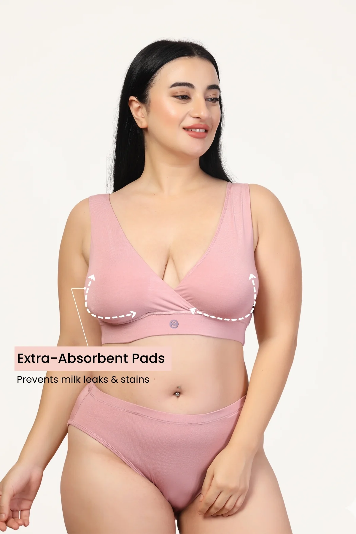 247 (Upgraded) Modal Pack of 2 Padded Maternity Feeding Bra (Light Pink) - Image 6