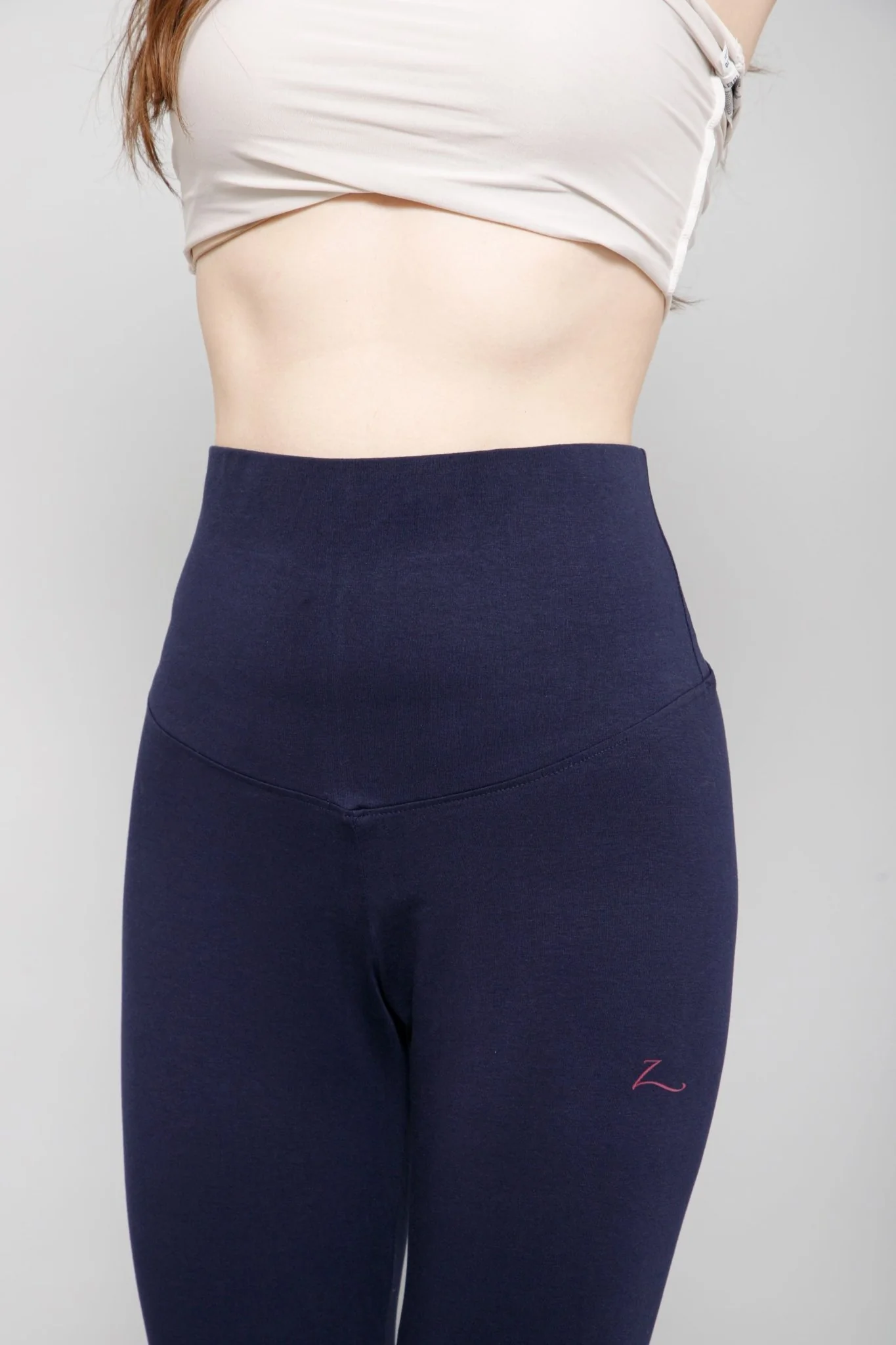 247 Zactive™ Navy Blue High Waisted Maternity Leggings - Image 2
