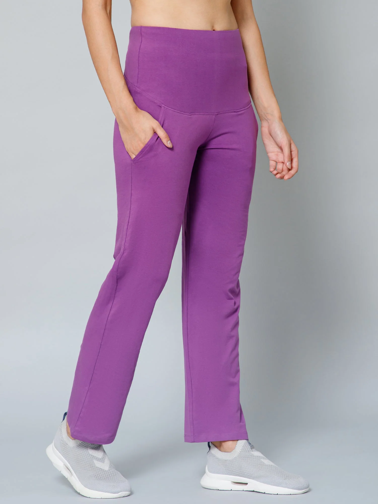 247 Zactive™ Purple High Waisted Maternity Pants Trousers WITH POCKETS - Image 7