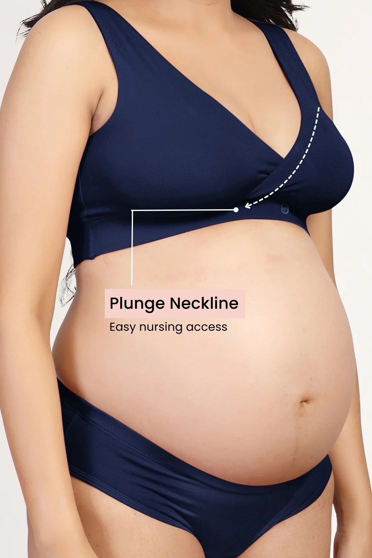 247 (Upgraded) Navy Blue Modal Padded Maternity Feeding Bra - Image 3