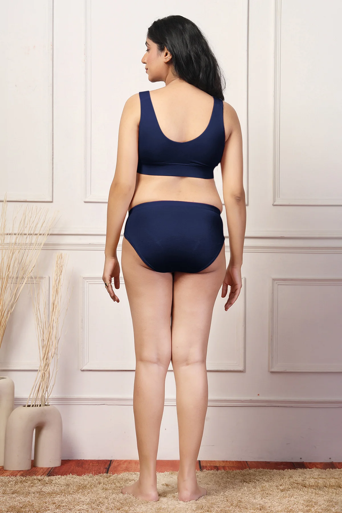 247 (Upgraded) Navy Blue Modal Padded Maternity Feeding Bra - Image 8
