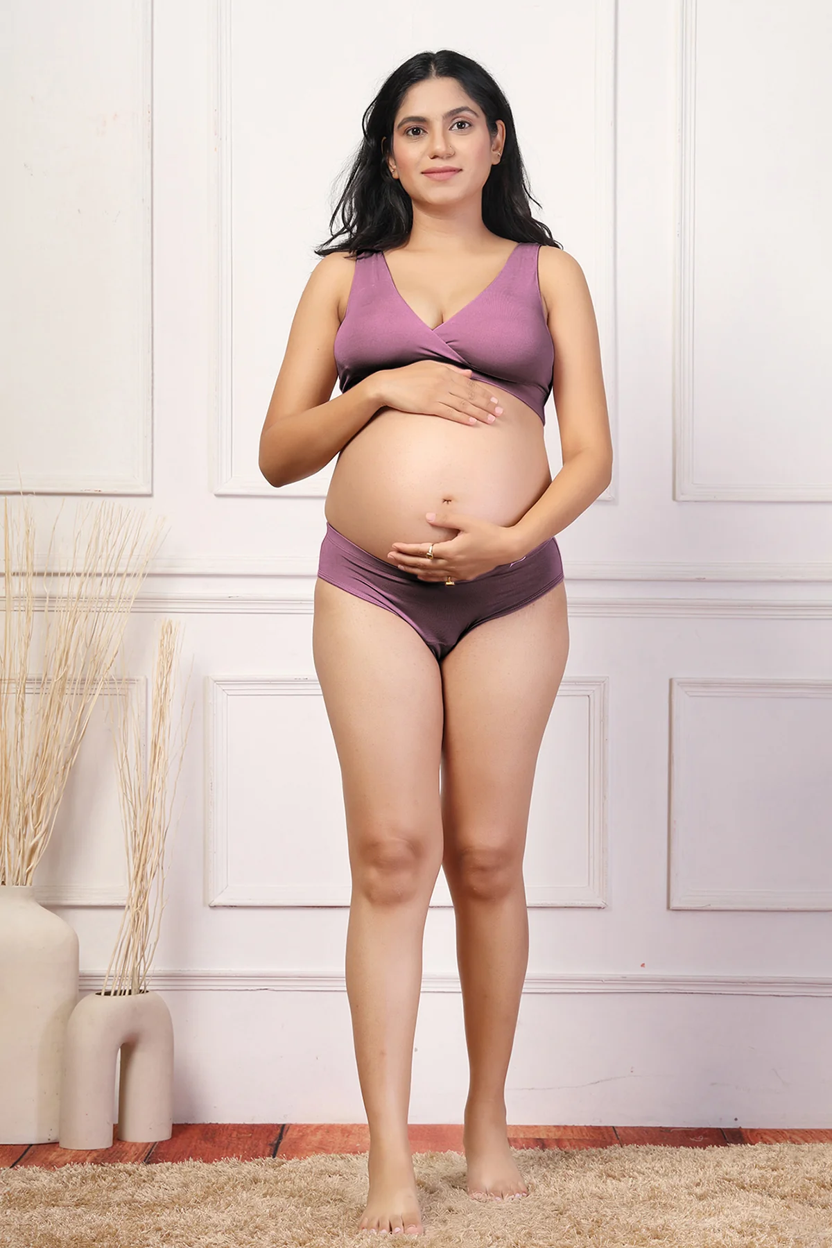 247 (Upgraded) Lilac Modal Padded Maternity Feeding Bra - Image 15