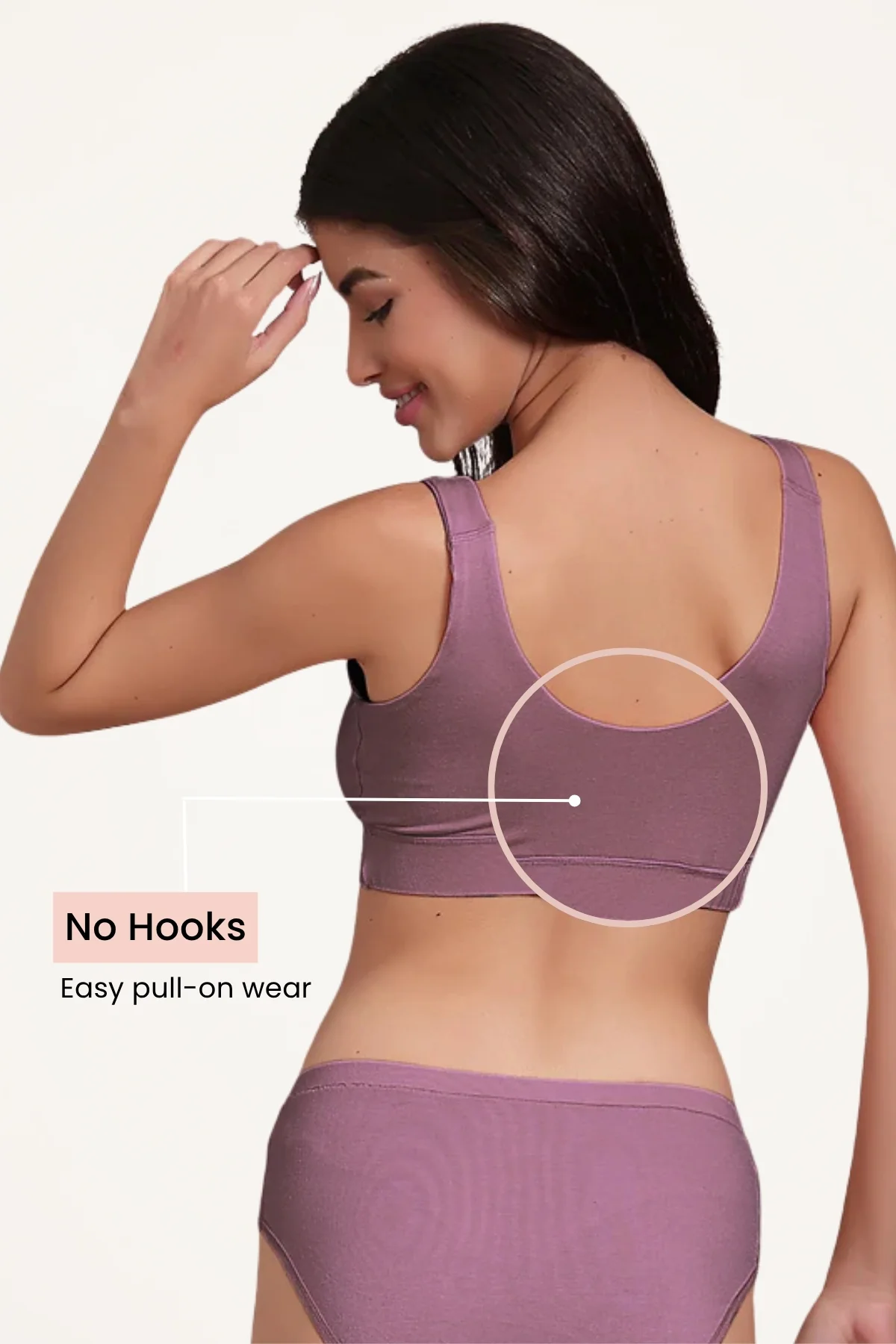 247 (Upgraded) Lilac Modal Padded Maternity Feeding Bra - Image 4