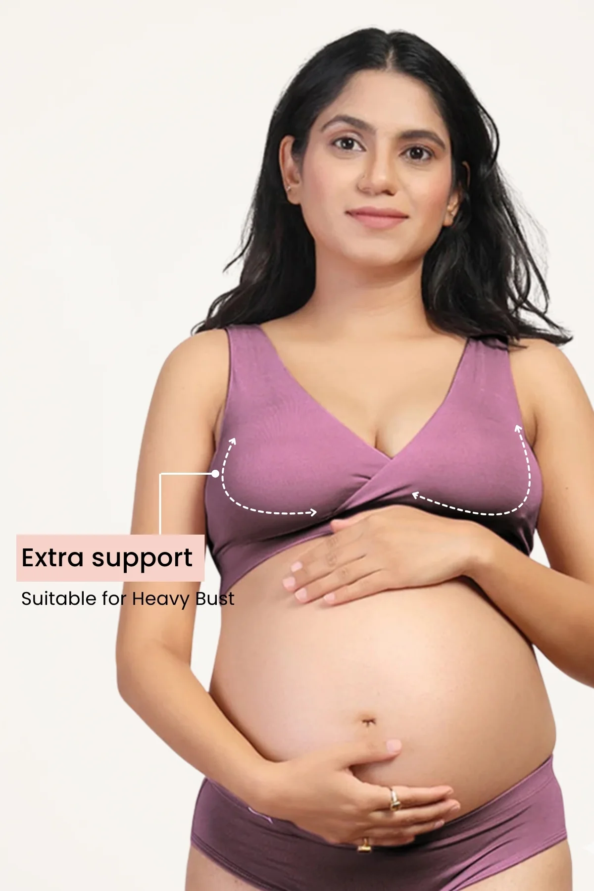 247 (Upgraded) Lilac Modal Padded Maternity Feeding Bra - Image 5