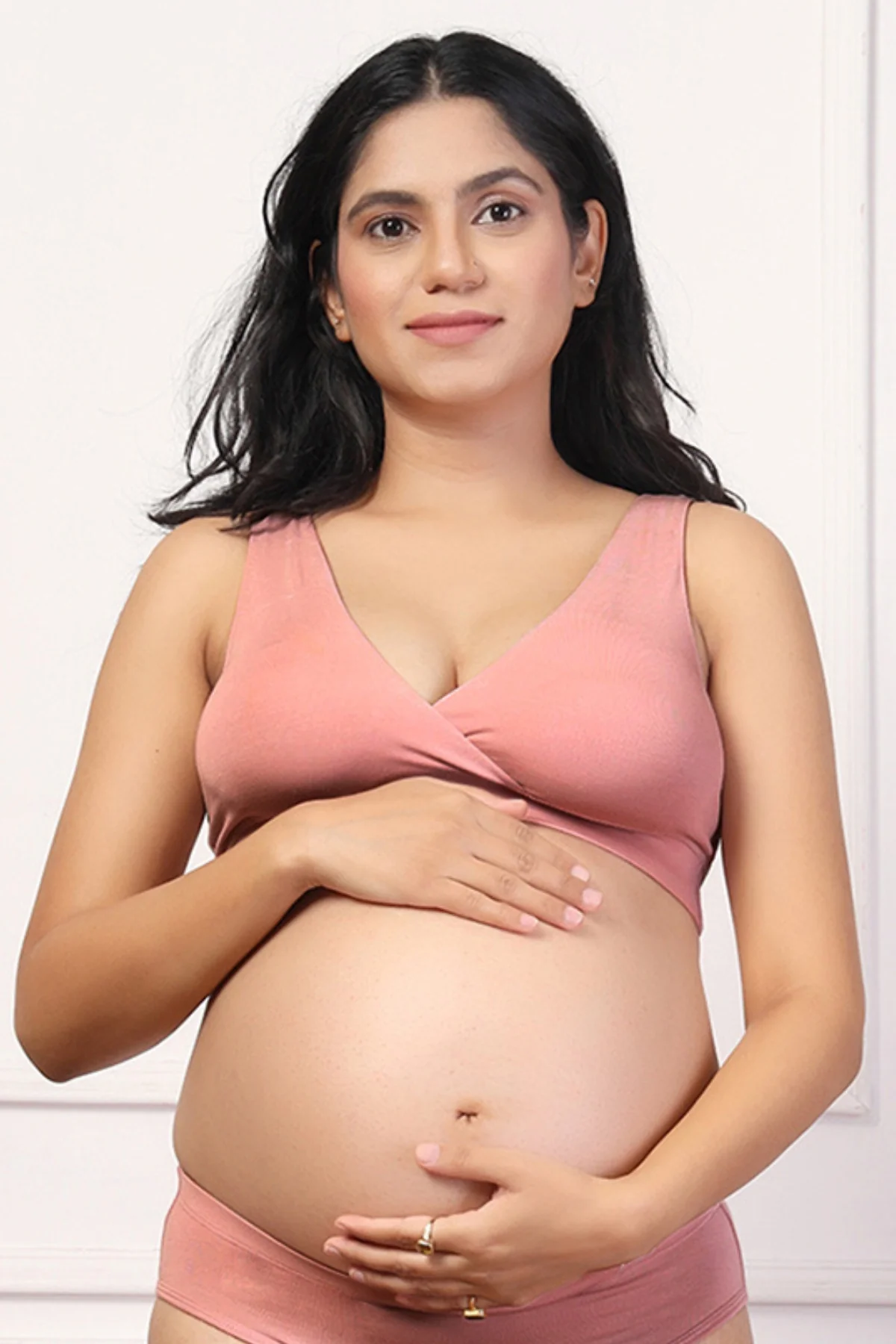 247 (Upgraded) Light Pink Modal Padded Maternity Feeding Bra - Image 10