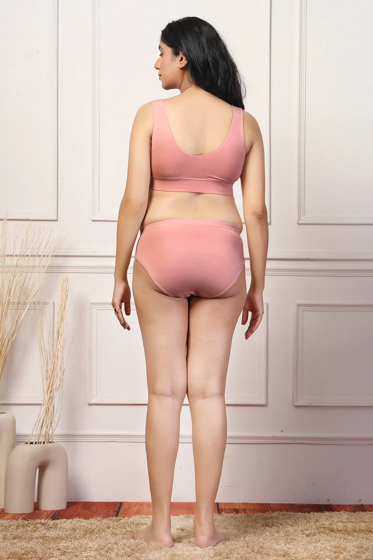 247 (Upgraded) Light Pink Modal Padded Maternity Feeding Bra - Image 13