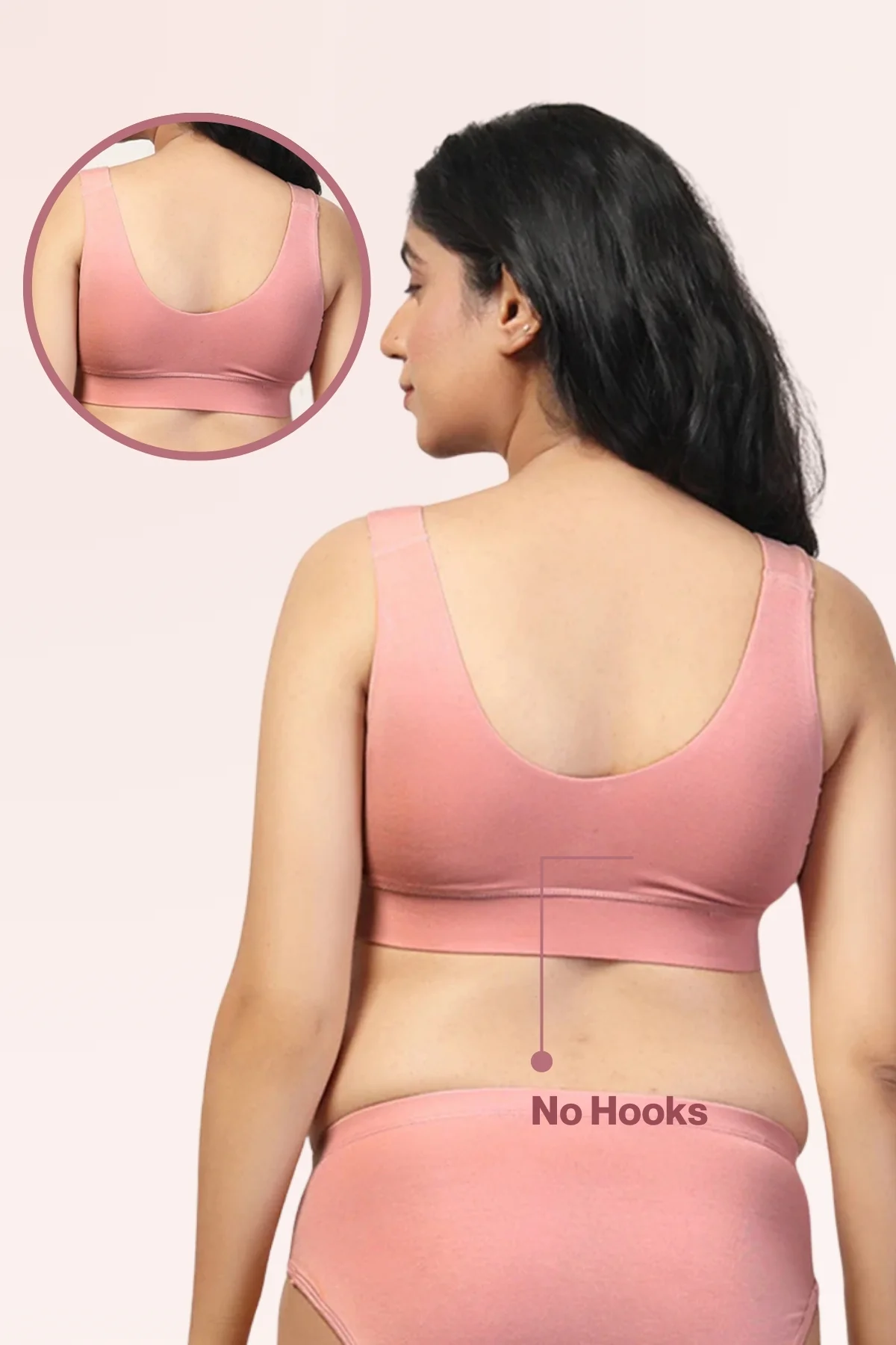 247 (Upgraded) Light Pink Modal Padded Maternity Feeding Bra - Image 15