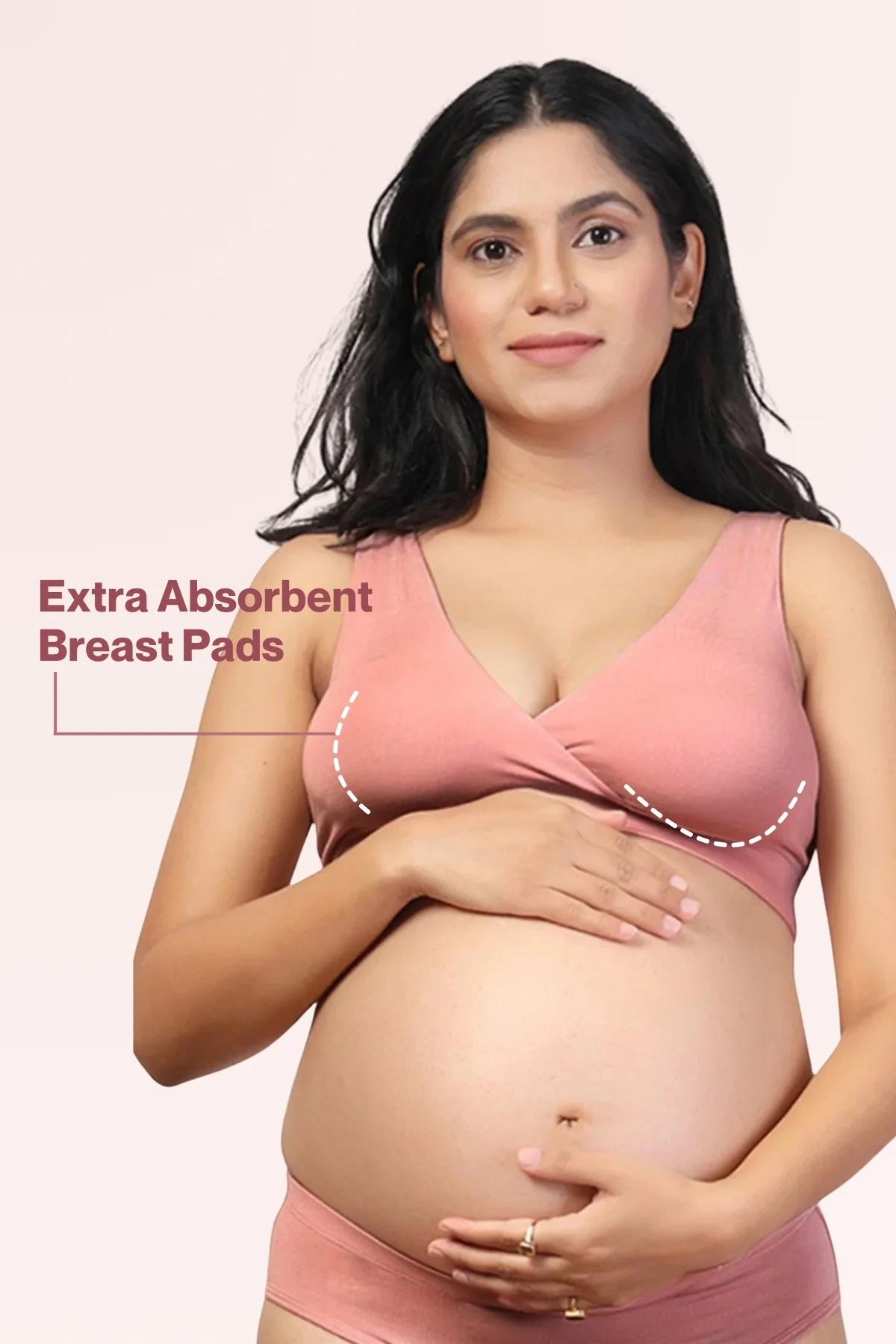 247 (Upgraded) Light Pink Modal Padded Maternity Feeding Bra - Image 16