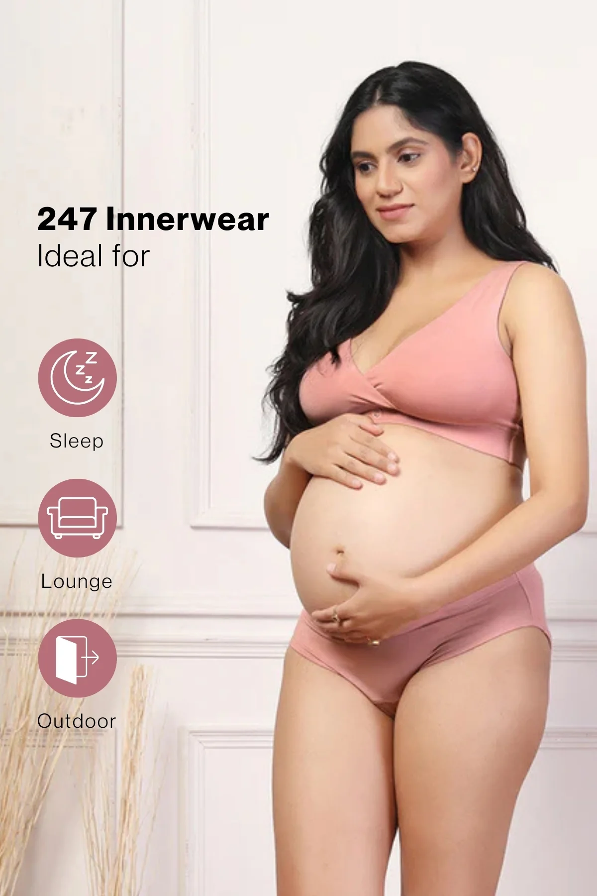 247 (Upgraded) Light Pink Modal Padded Maternity Feeding Bra - Image 18