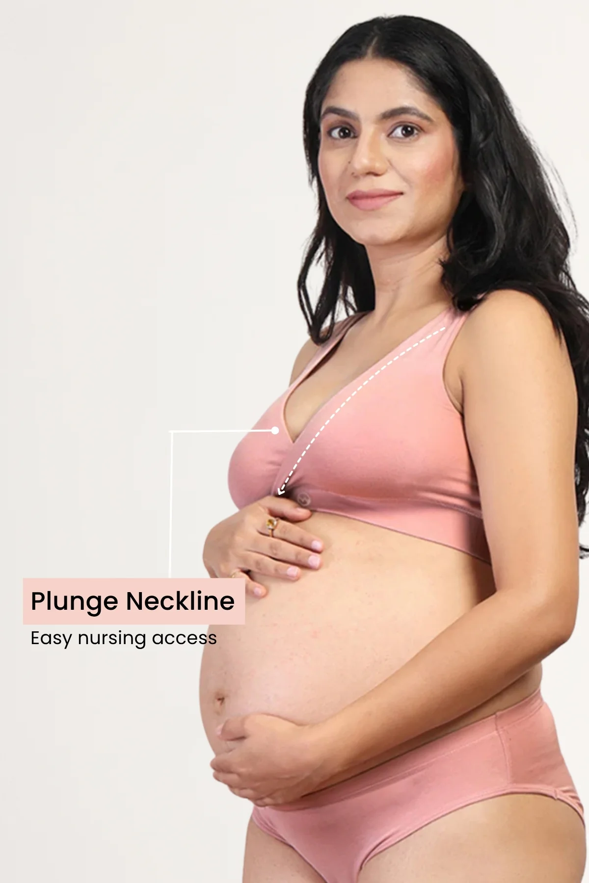 247 (Upgraded) Light Pink Modal Padded Maternity Feeding Bra - Image 3