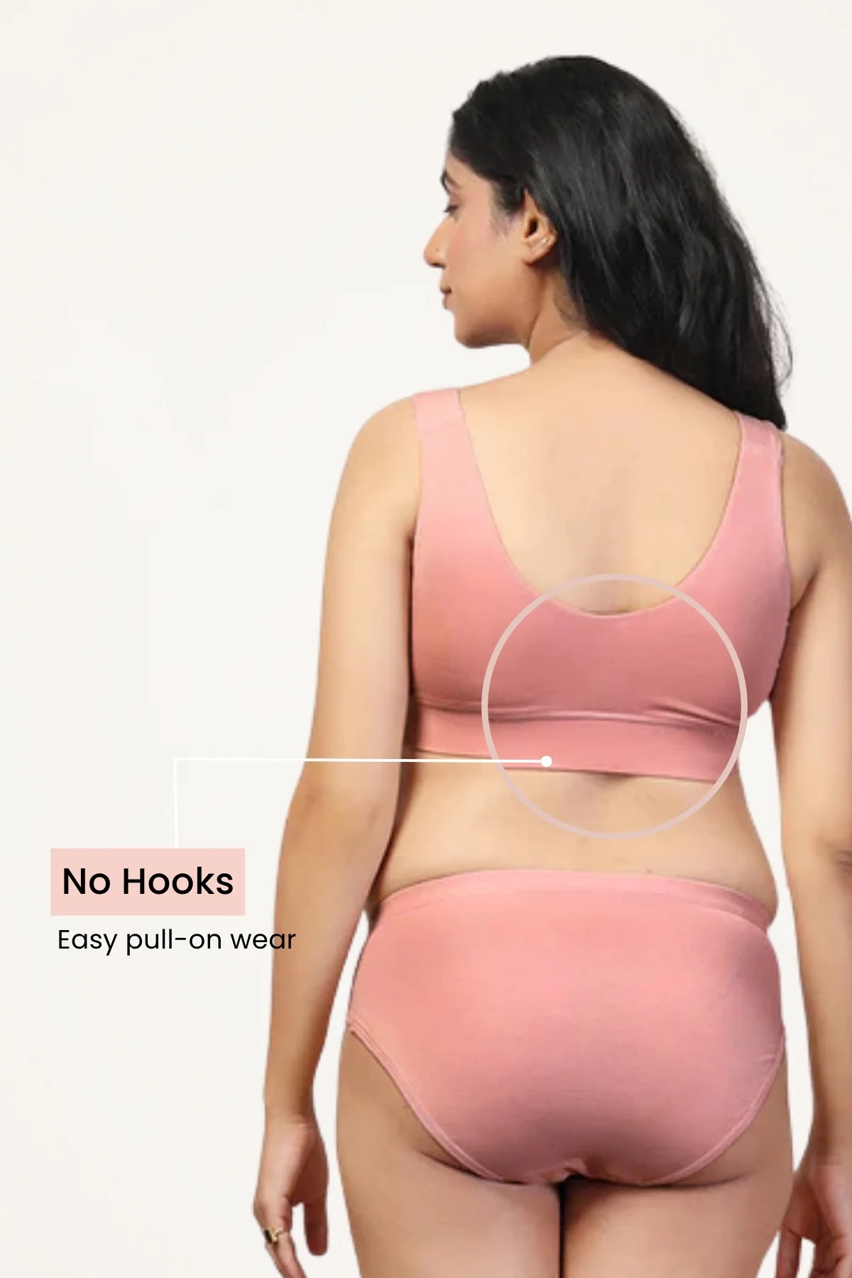 247 (Upgraded) Light Pink Modal Padded Maternity Feeding Bra - Image 4