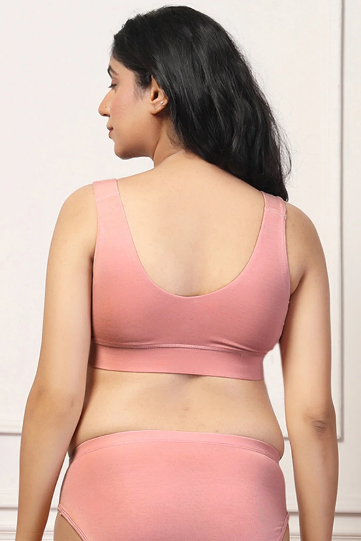 247 (Upgraded) Light Pink Modal Padded Maternity Feeding Bra - Image 7