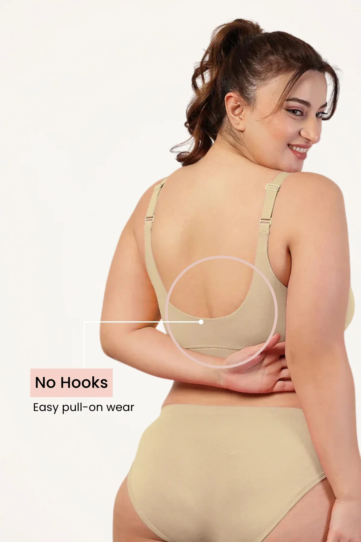 247 Pack of 2 Extra Support Cotton Feeding Bra (Brown, Skin) - Image 4