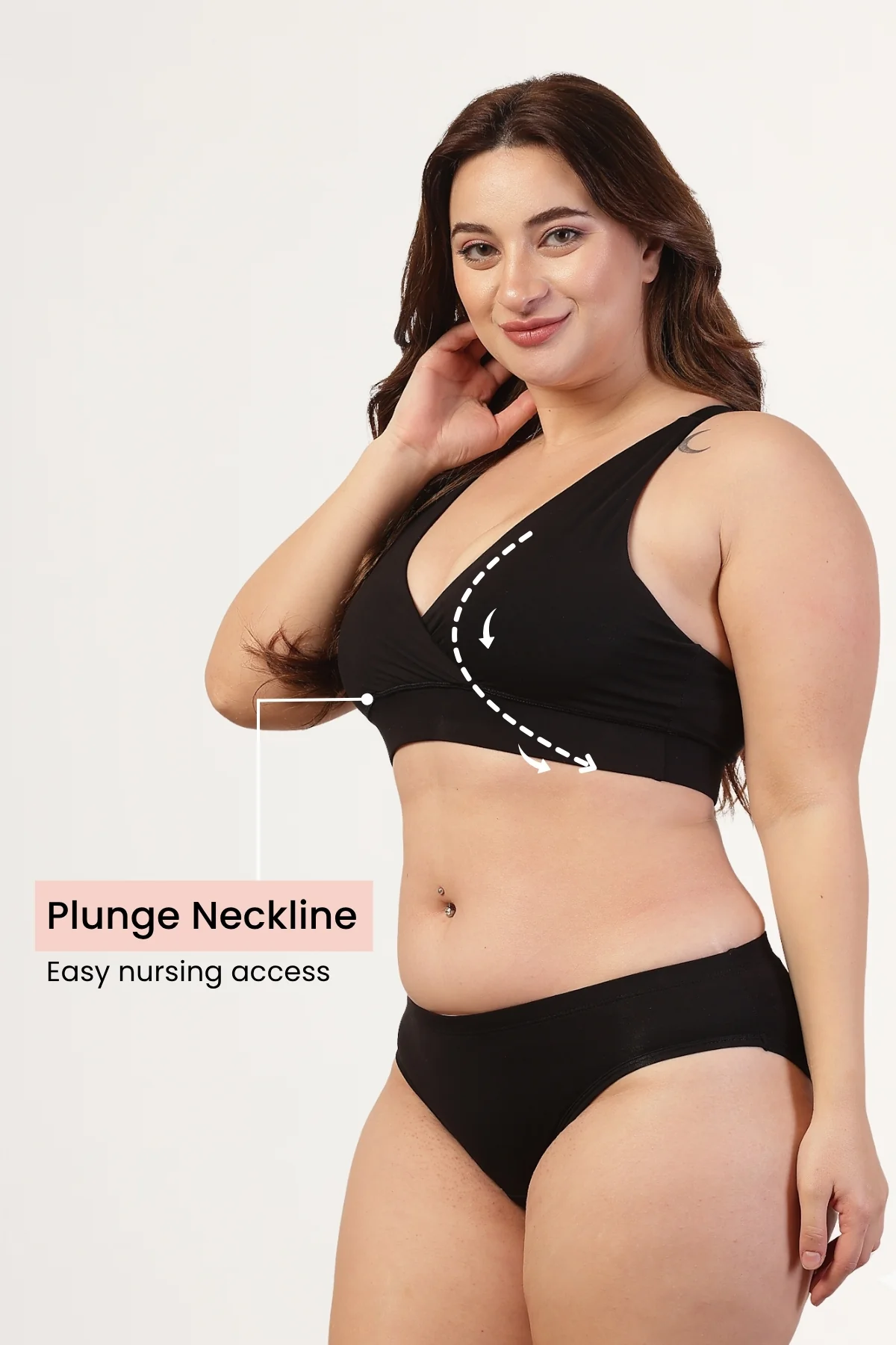 247 Pack Of 2 Extra Support Cotton Feeding Bra with Adjuster - (Black) - Image 3