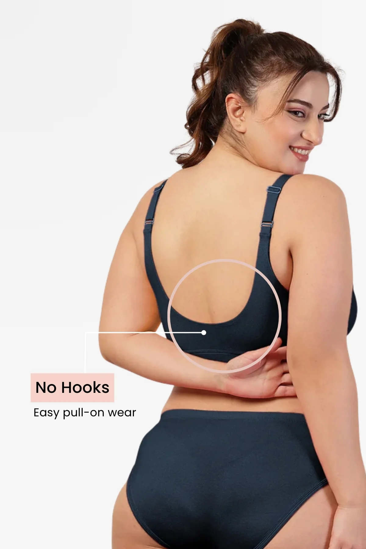 247 Pack of 3 Extra Support Cotton Feeding Bra (Brown, Skin, Navy Blue) - Image 6