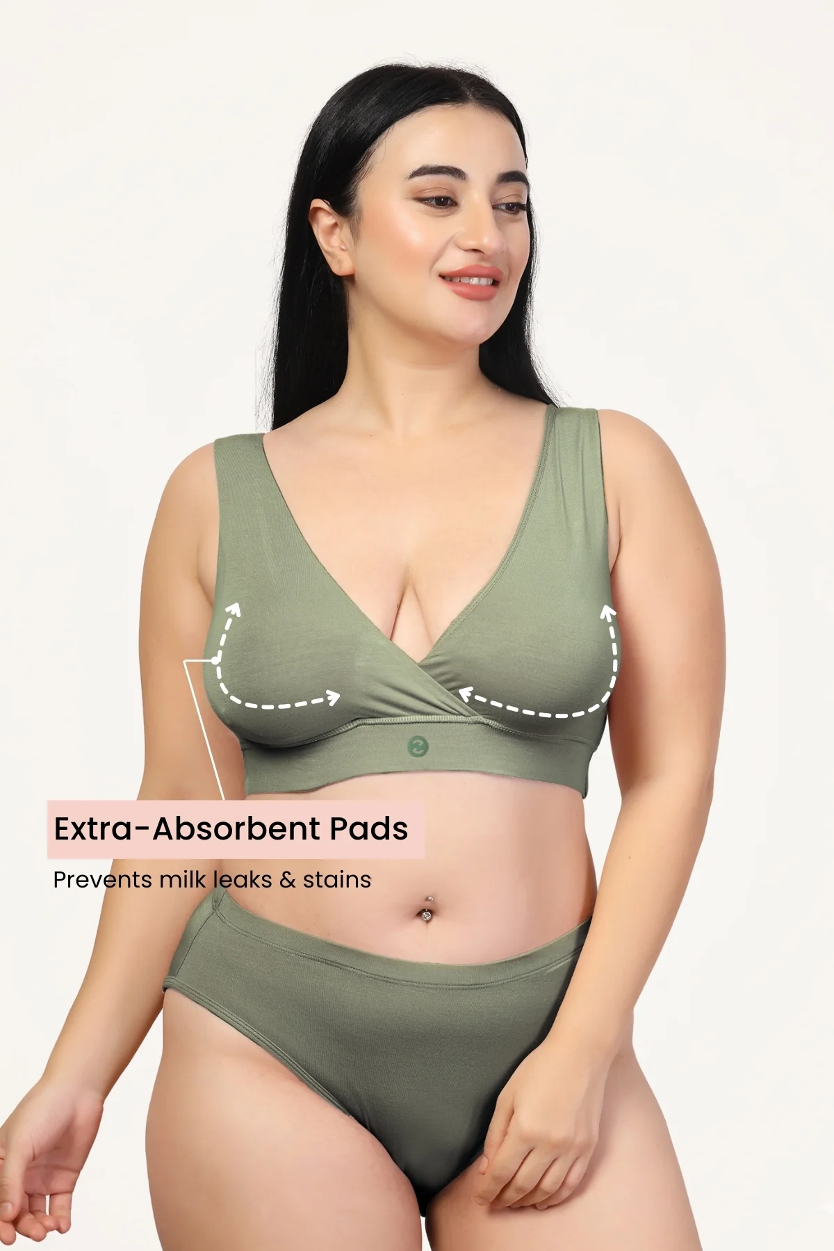 247 (Upgraded) Matcha Modal Padded Maternity Feeding Bra - Image 5