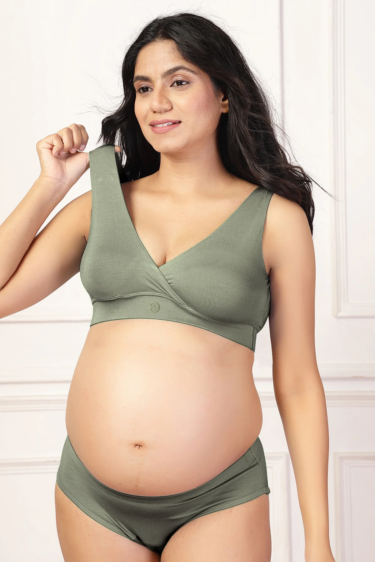 247 (Upgraded) Matcha Modal Padded Maternity Feeding Bra - Image 6