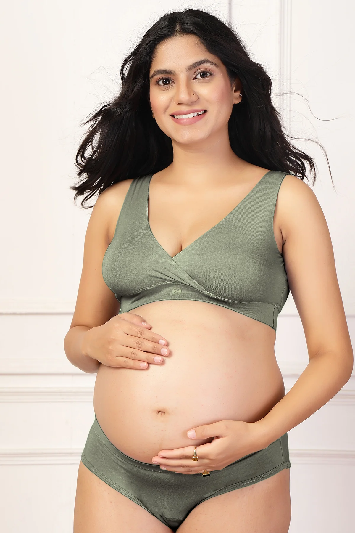 247 (Upgraded) Matcha Modal Padded Maternity Feeding Bra - Image 8