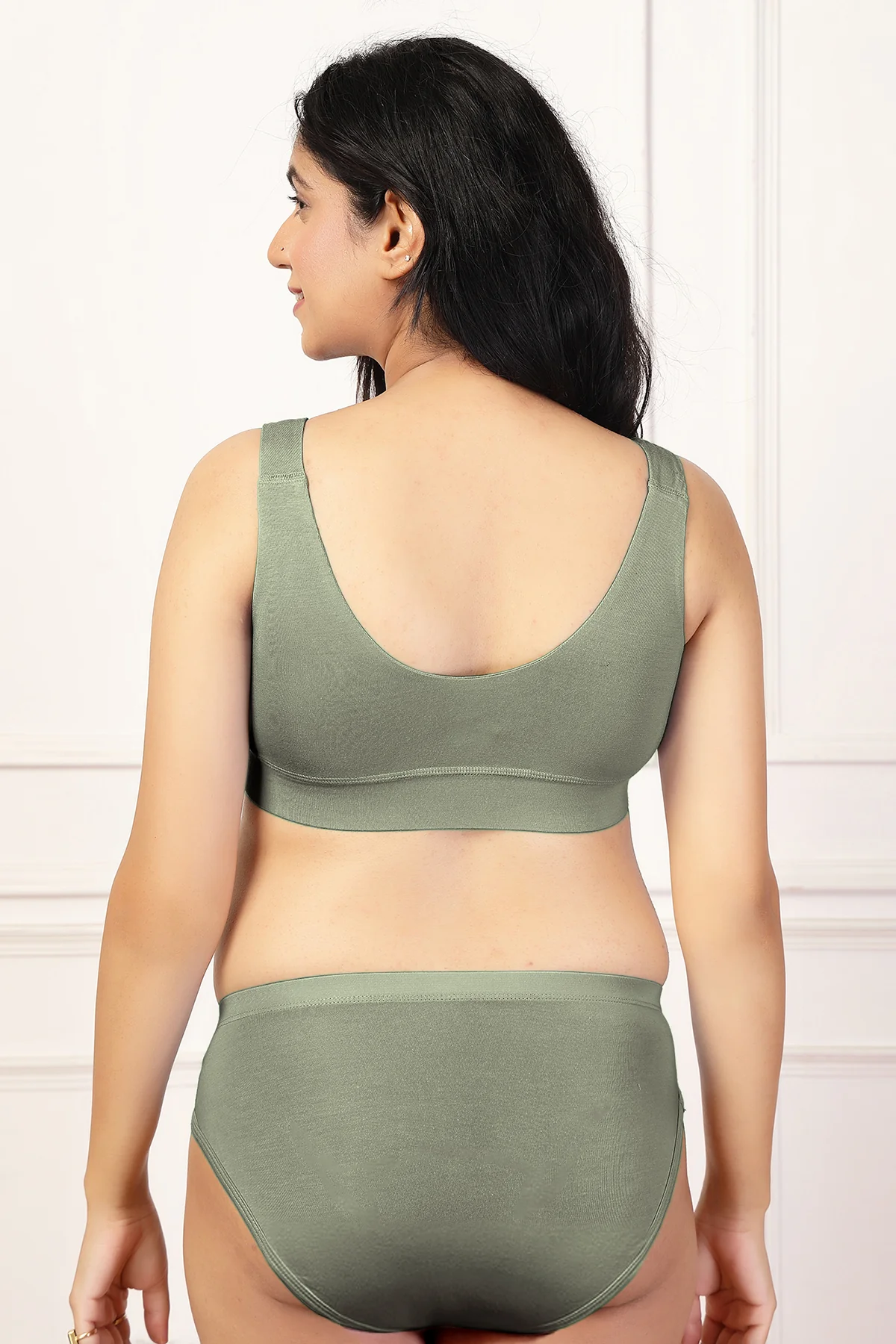247 (Upgraded) Matcha Modal Padded Maternity Feeding Bra - Image 9