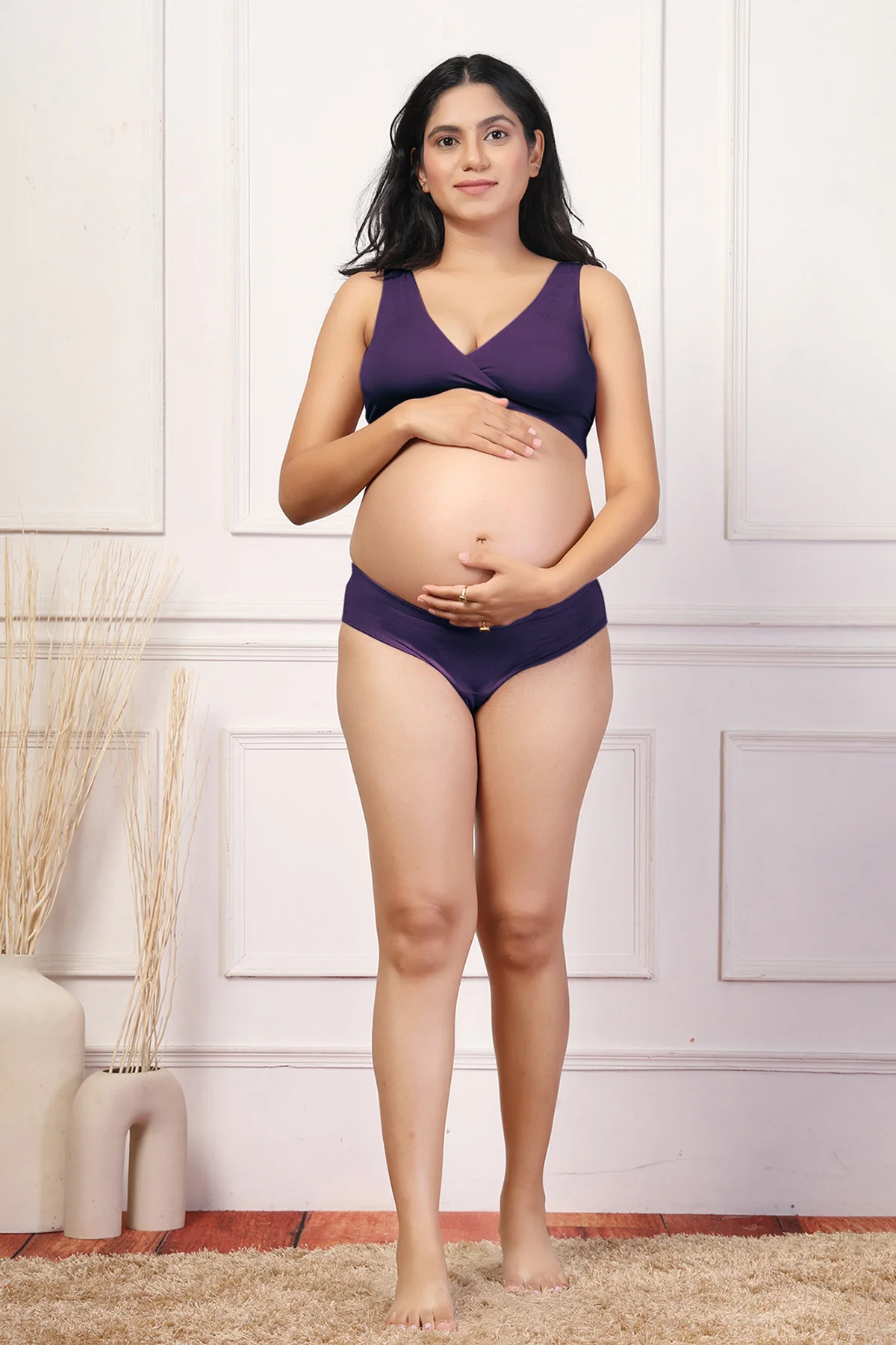 247 (Upgraded) Plum Modal Padded Maternity Feeding Bra - Image 12