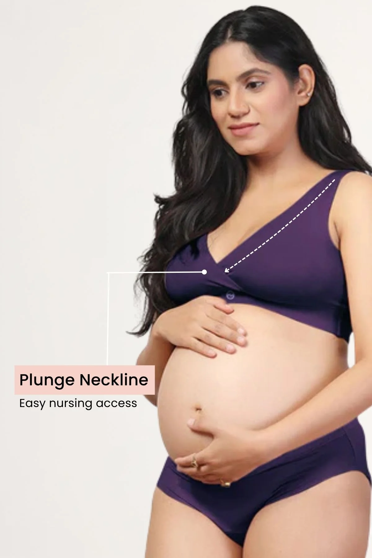 247 (Upgraded) Plum Modal Padded Maternity Feeding Bra - Image 3