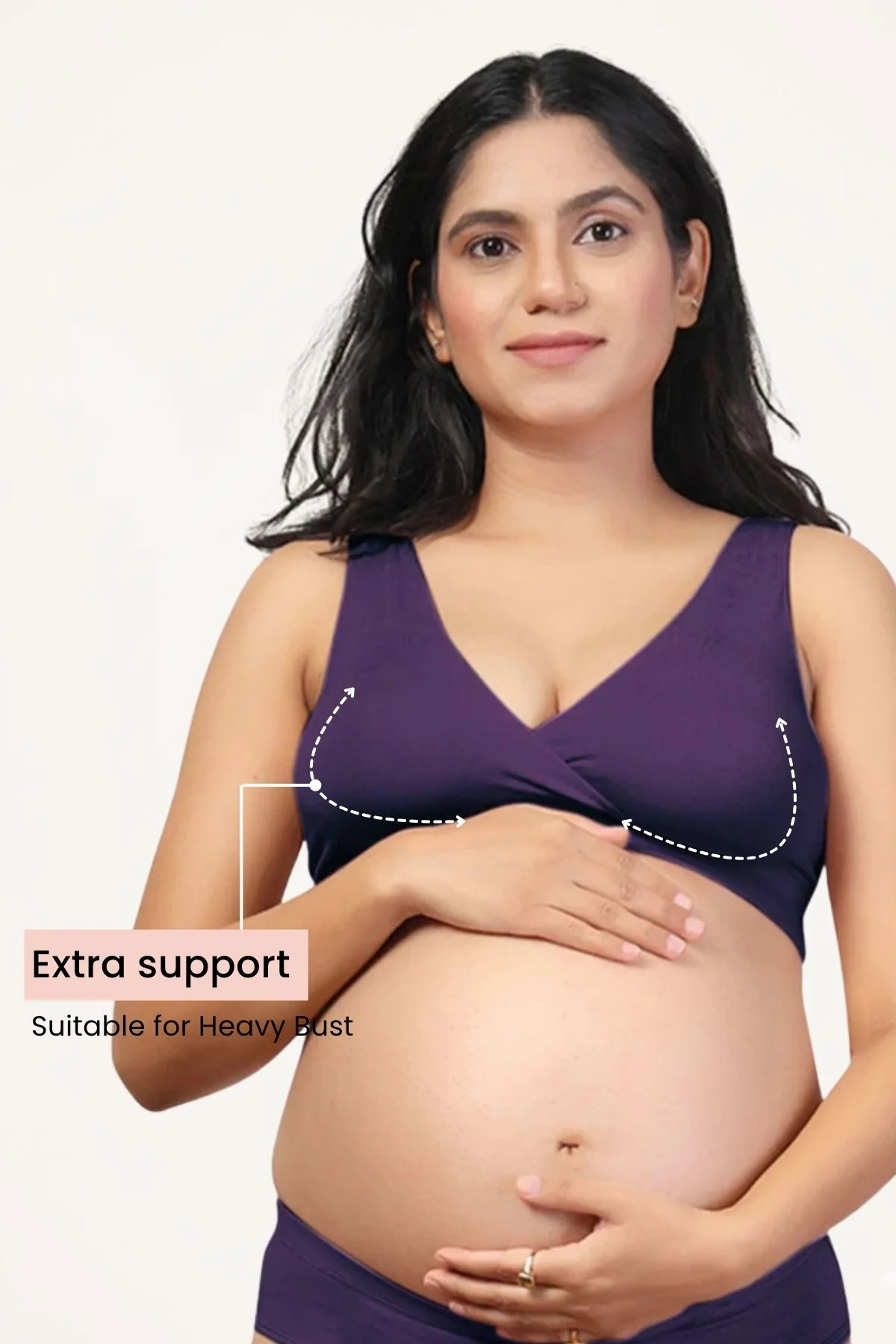 247 (Upgraded) Plum Modal Padded Maternity Feeding Bra - Image 5