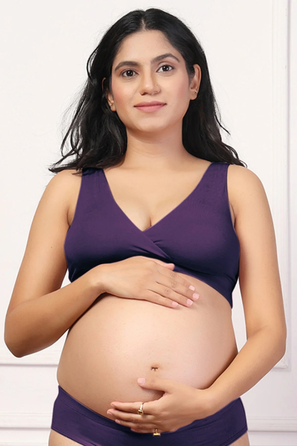 247 (Upgraded) Plum Modal Padded Maternity Feeding Bra - Image 6