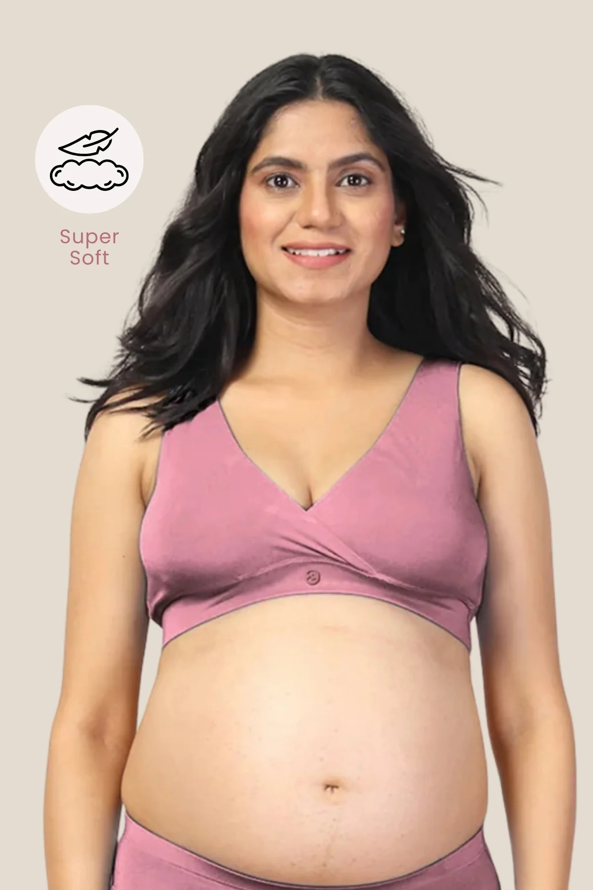 247 (Upgraded) Plumwine Modal Padded Maternity Feeding Bra - Image 14
