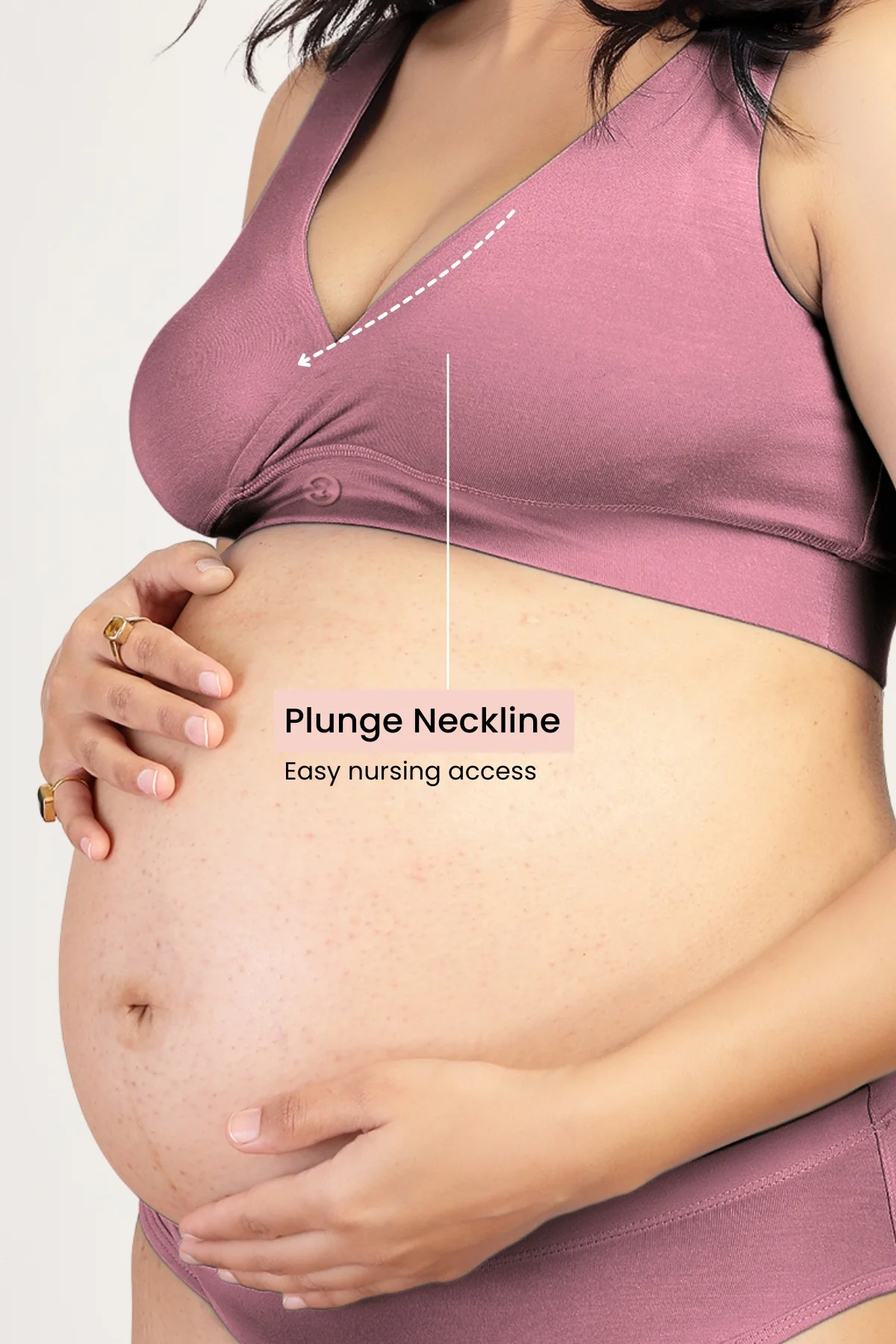 247 (Upgraded) Plumwine Modal Padded Maternity Feeding Bra - Image 3