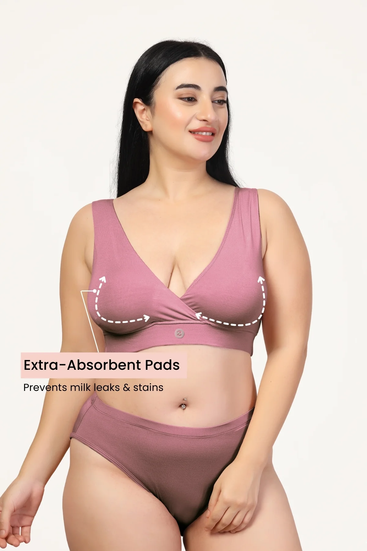 247 (Upgraded) Plumwine Modal Padded Maternity Feeding Bra - Image 5