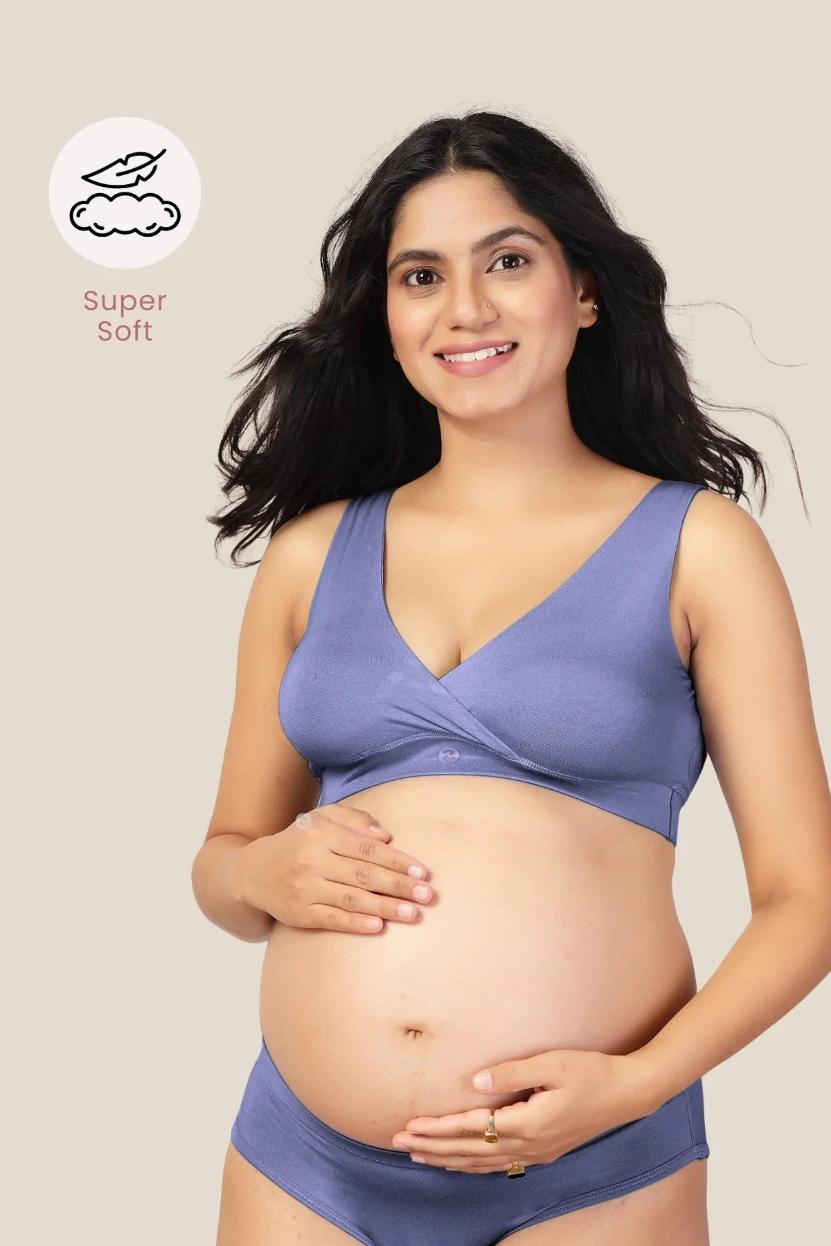 247 (Upgraded) Royal Blue Modal Padded Maternity Feeding Bra - Image 14