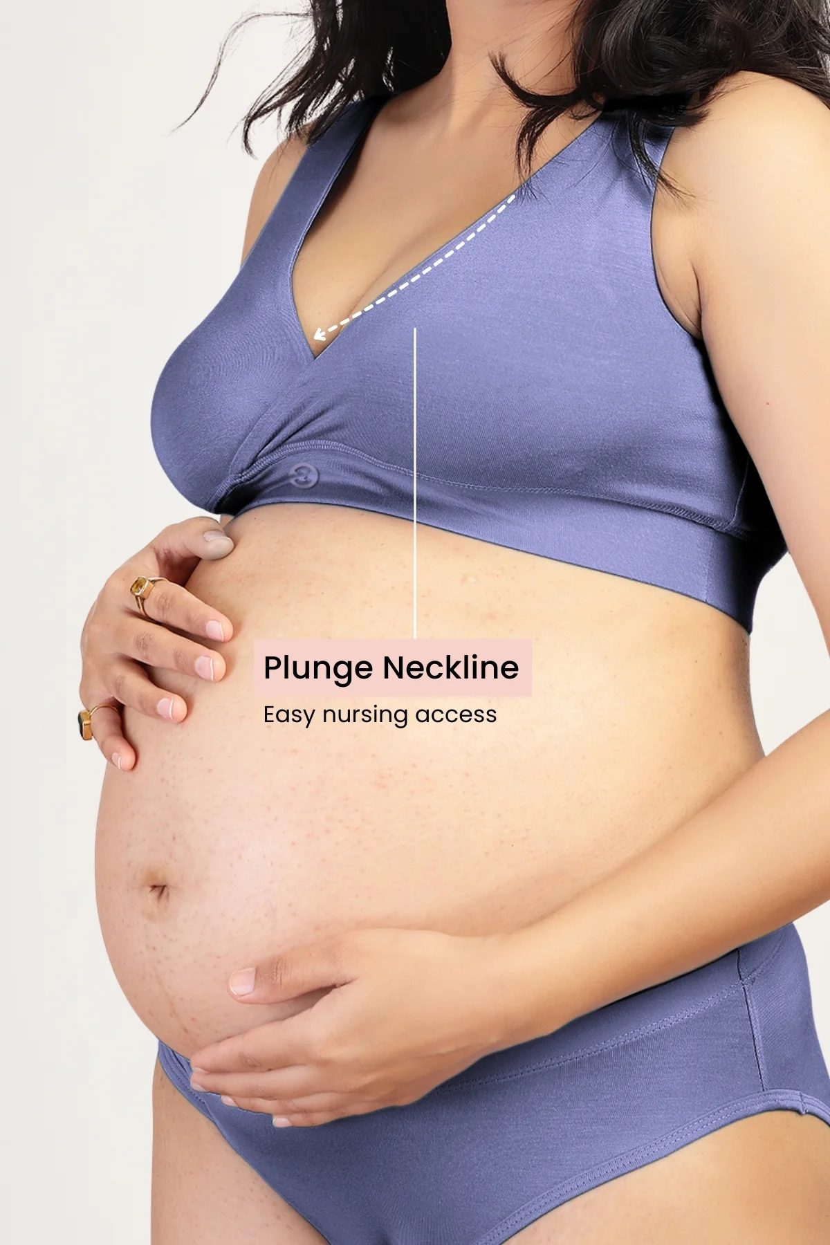 247 (Upgraded) Royal Blue Modal Padded Maternity Feeding Bra - Image 3
