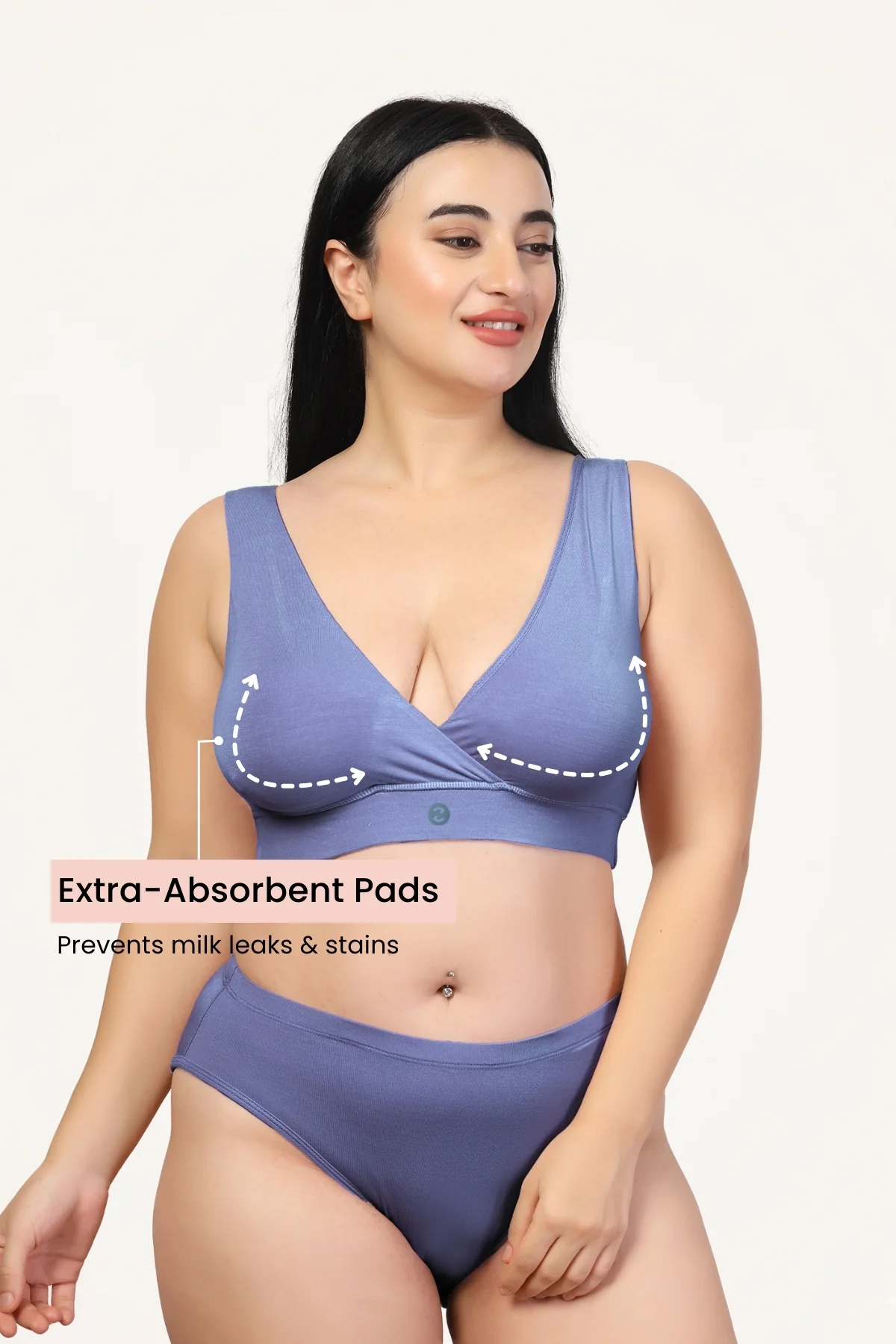 247 (Upgraded) Royal Blue Modal Padded Maternity Feeding Bra - Image 5