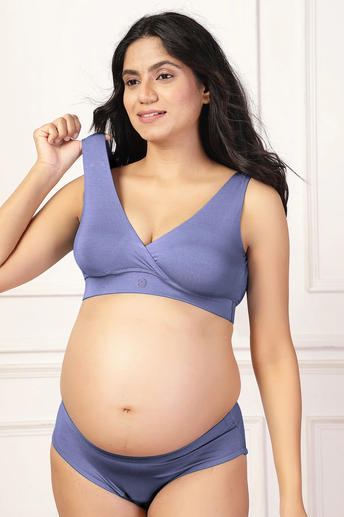 247 (Upgraded) Royal Blue Modal Padded Maternity Feeding Bra - Image 6