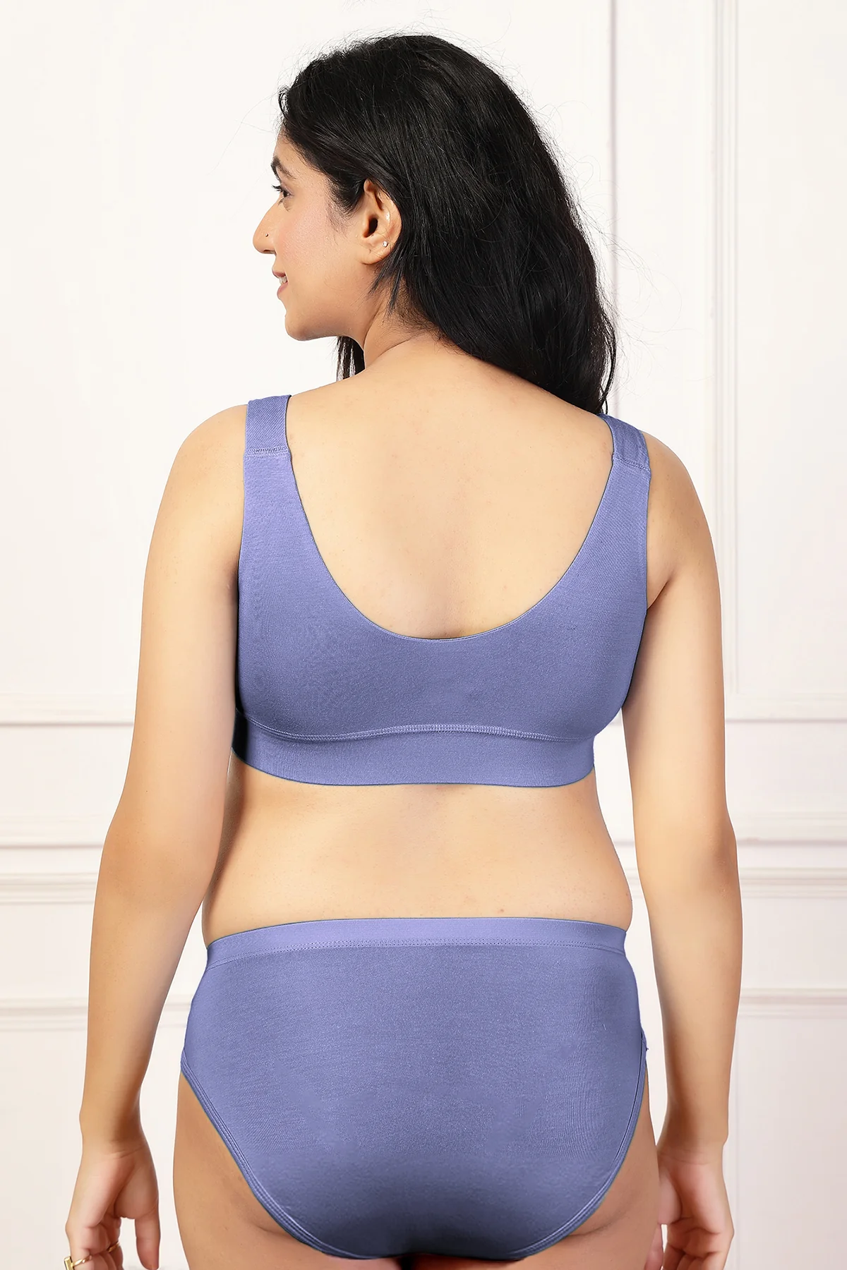 247 (Upgraded) Royal Blue Modal Padded Maternity Feeding Bra - Image 8