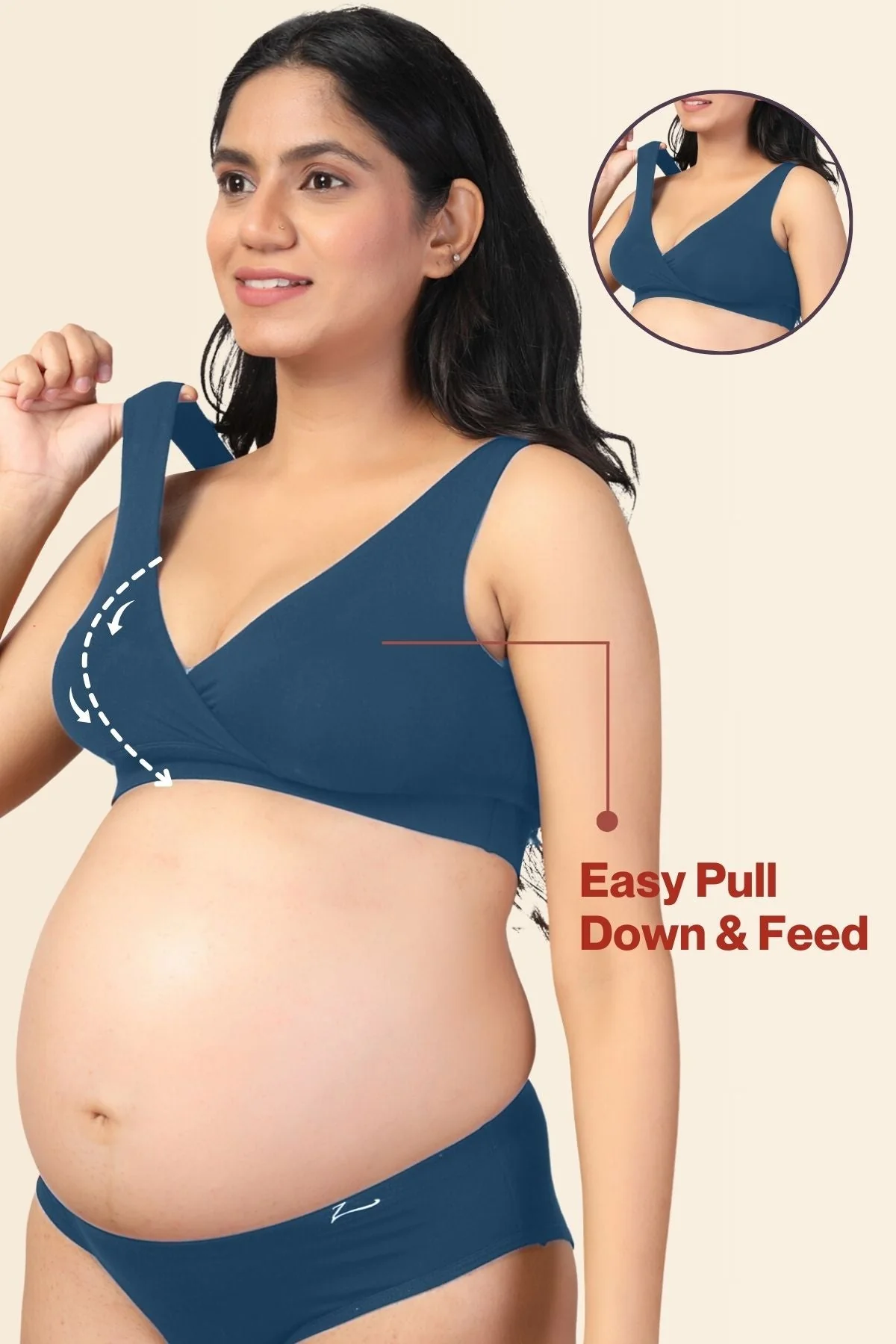 247 (Upgraded) Teal Modal Padded Maternity Feeding Bra - Image 9