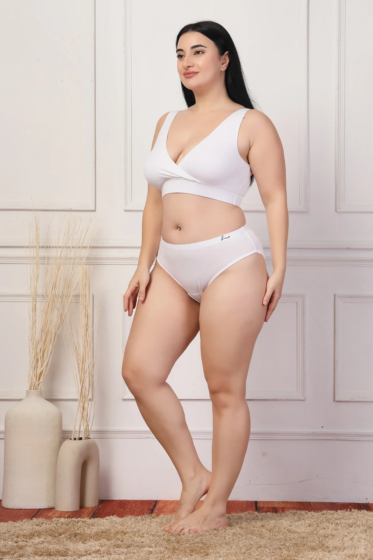 247 White Padded Maternity Feeding Bra and Panty Set - Image 15