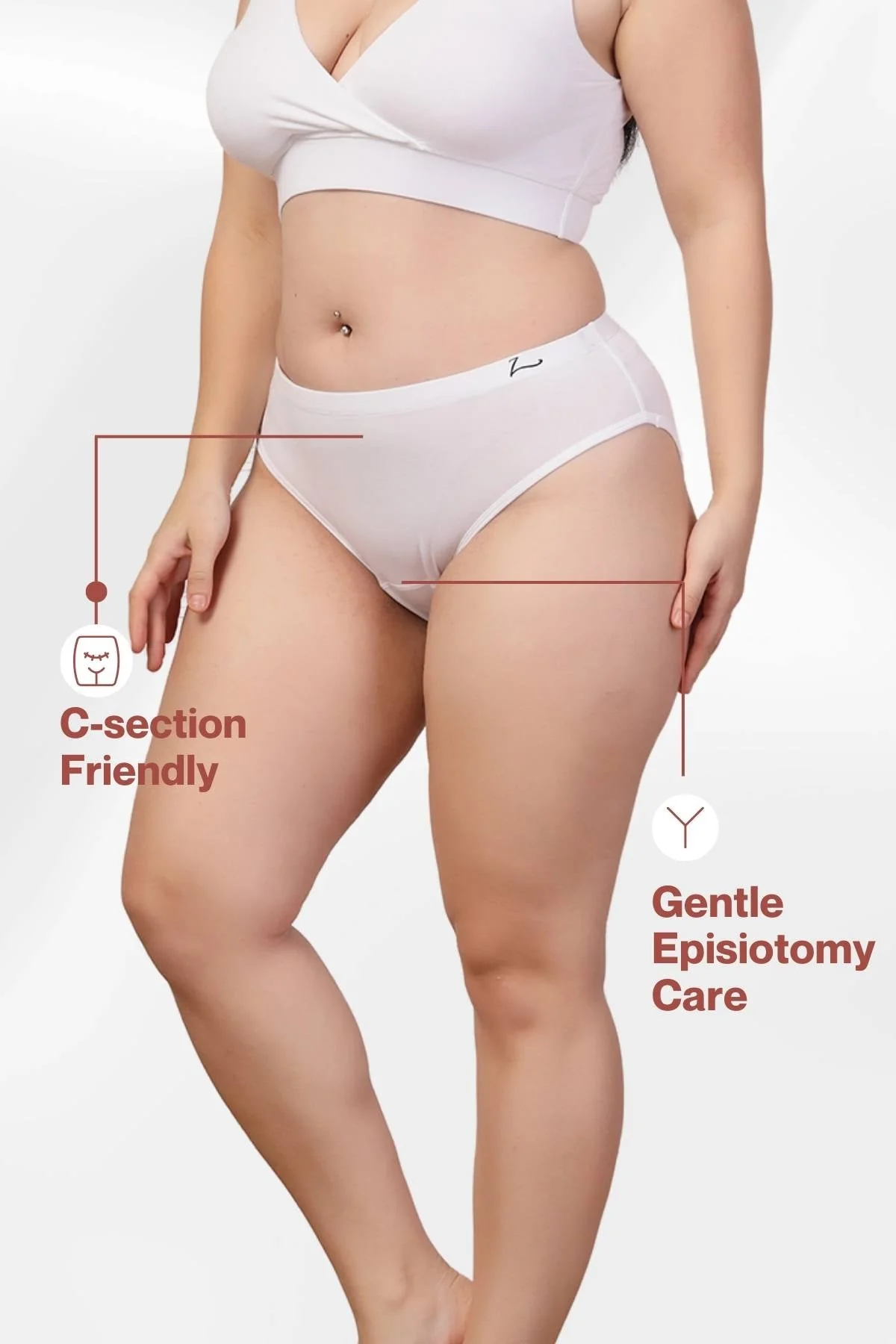 247 White Padded Maternity Feeding Bra and Panty Set - Image 21