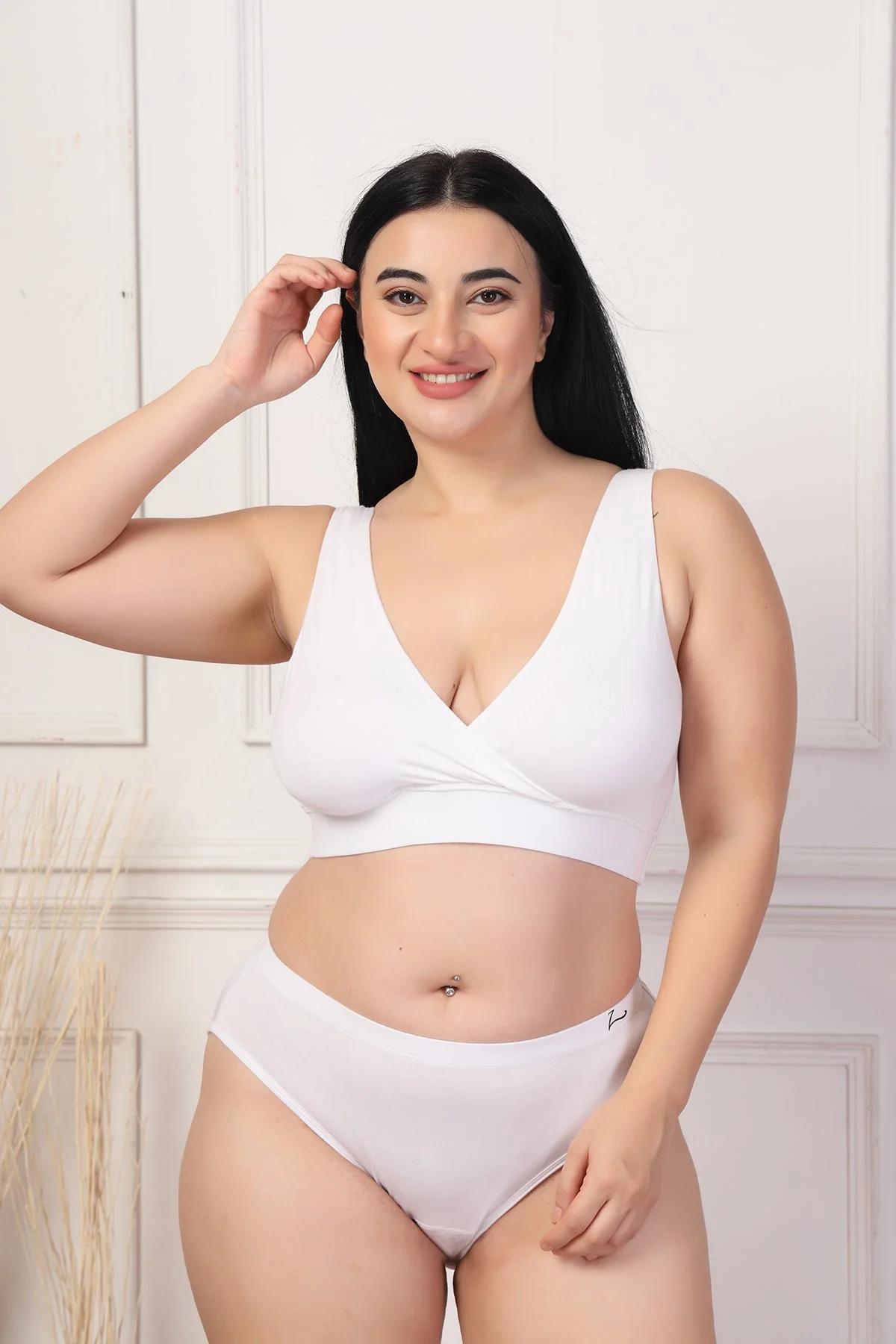 247 White Padded Maternity Feeding Bra and Panty Set - Image 30