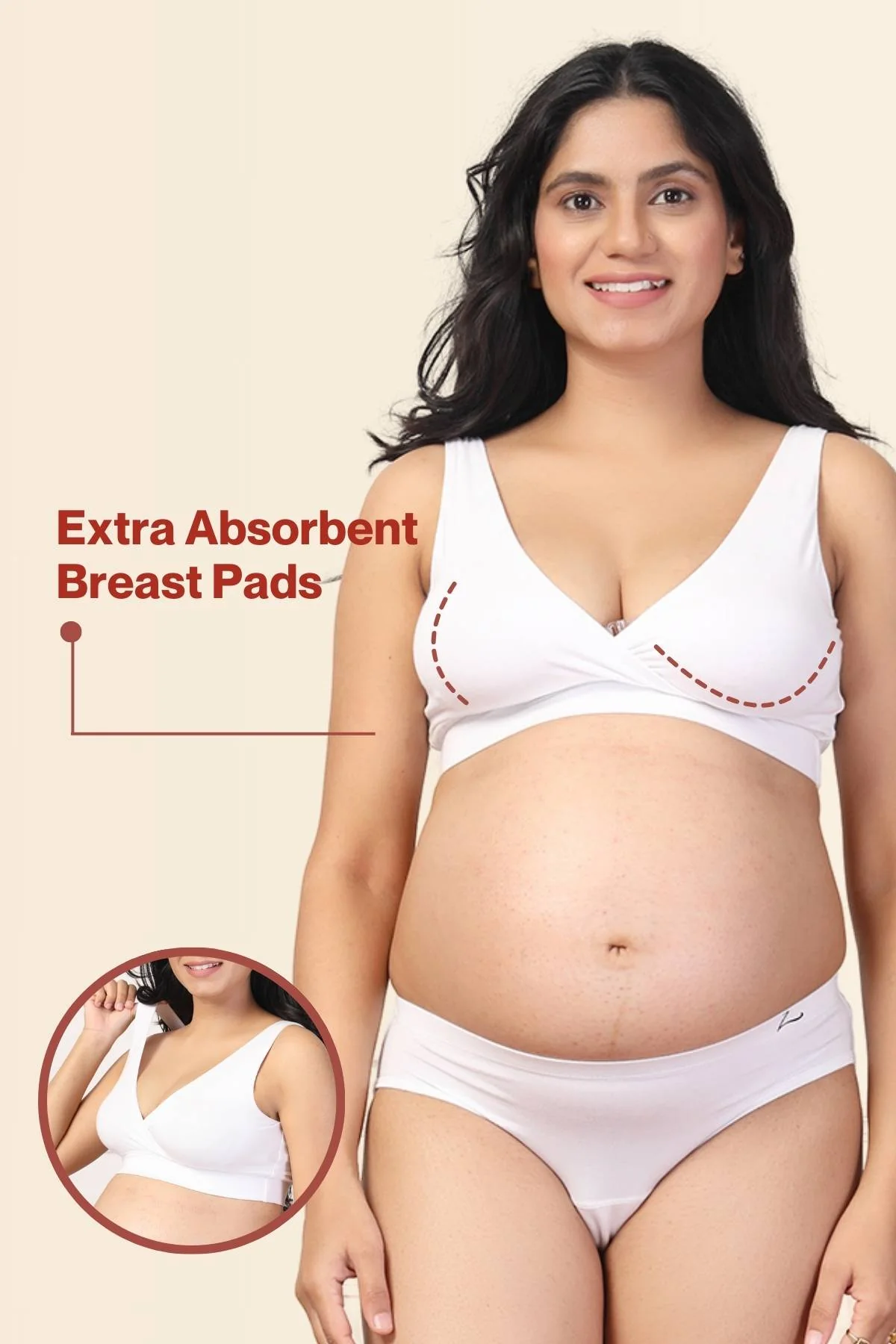 247 White Padded Maternity Feeding Bra and Panty Set - Image 7