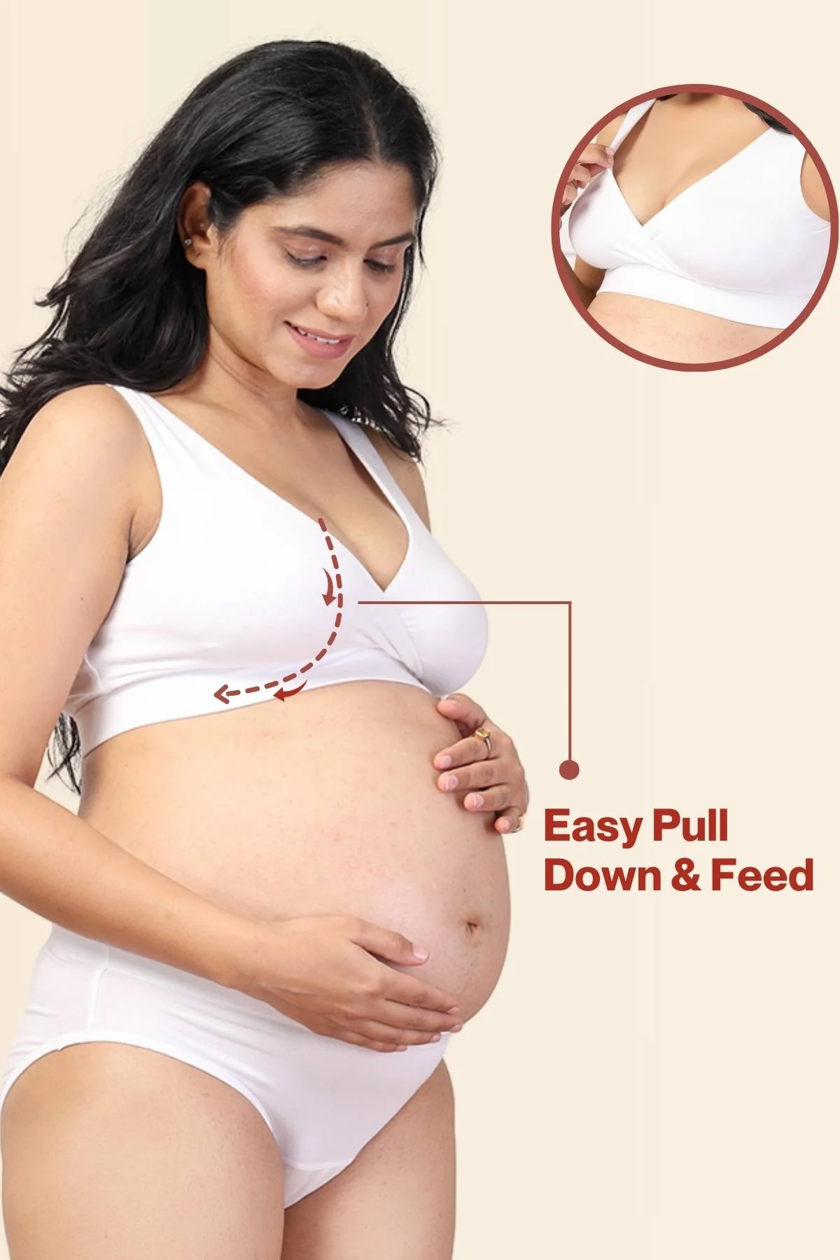 247 White Padded Maternity Feeding Bra and Panty Set - Image 8