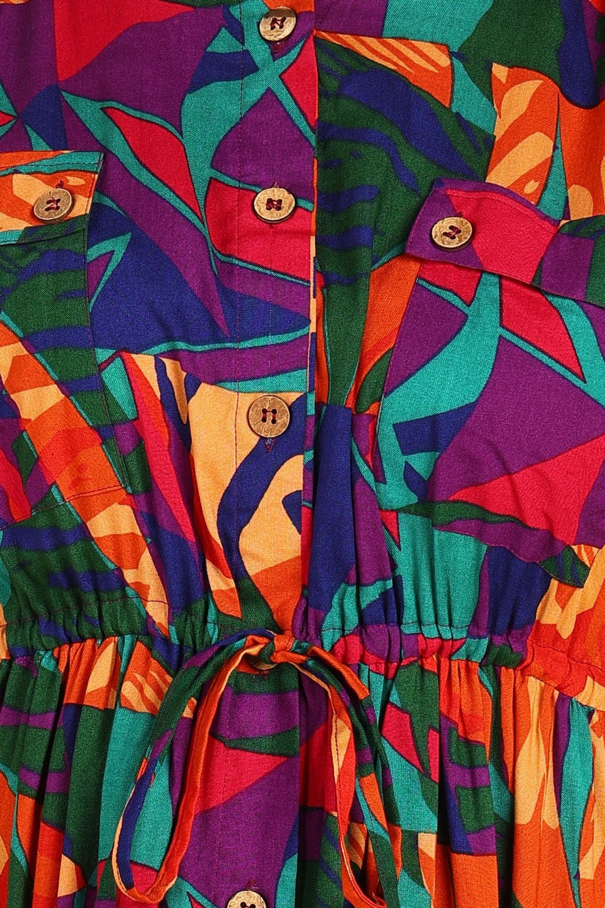 Abstract Tropical Leaf Viscose Rayon Zipless Maternity Dress - Image 7
