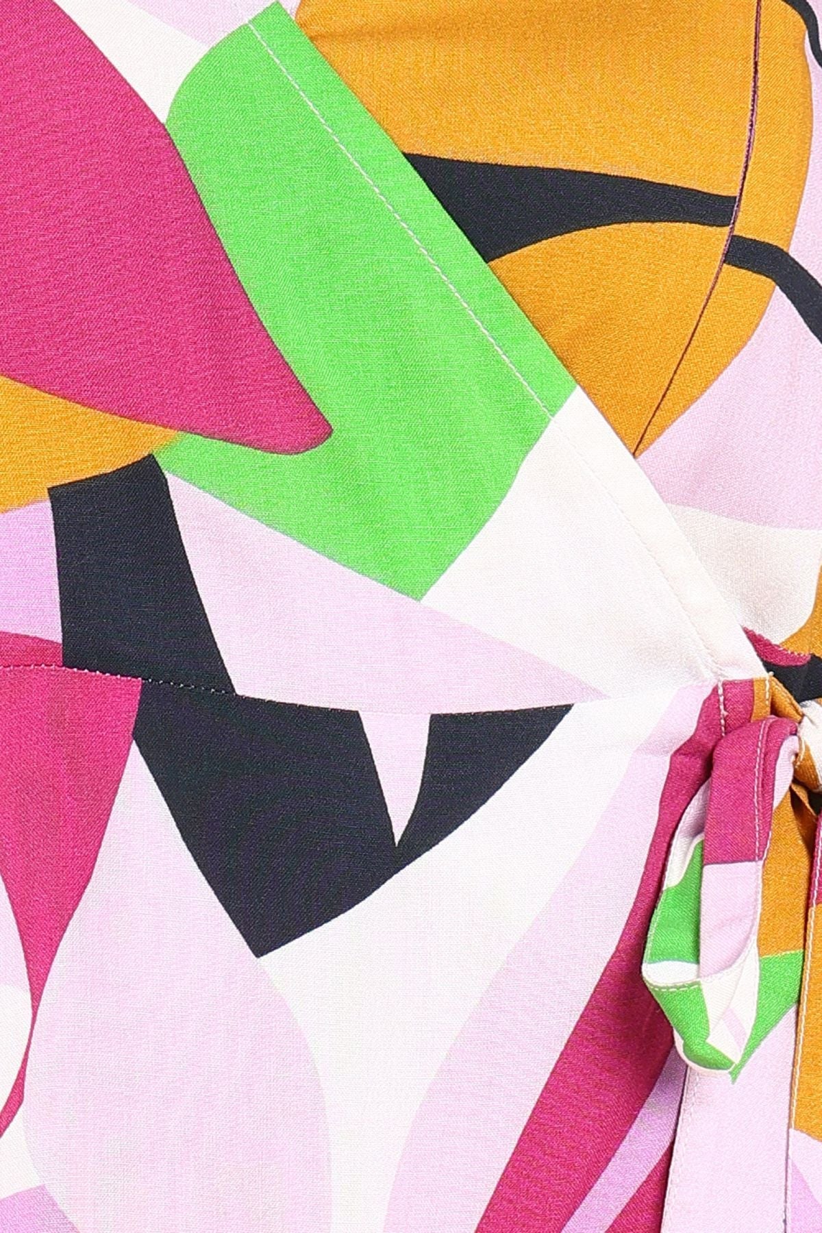 Abstract Tropical Petal-Shaped Rayon Maternity Dress - Image 11