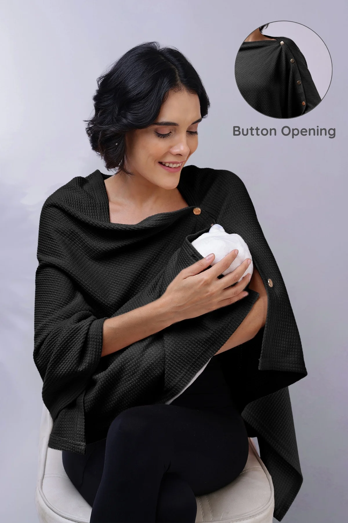 Amara Nursing Cover - Black - Image 2