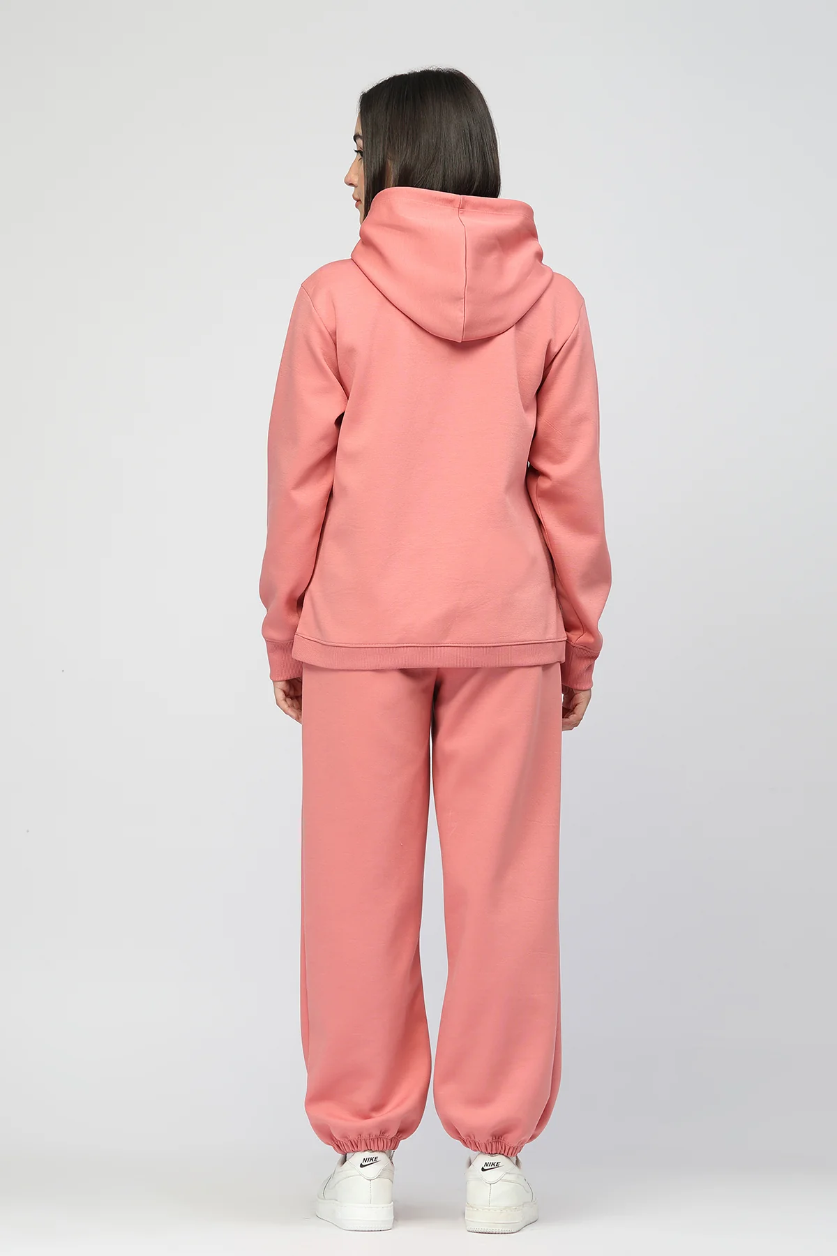 Anaya Maternity Zipless Feeding Hoodie & Jogger Set - Pink - Image 4