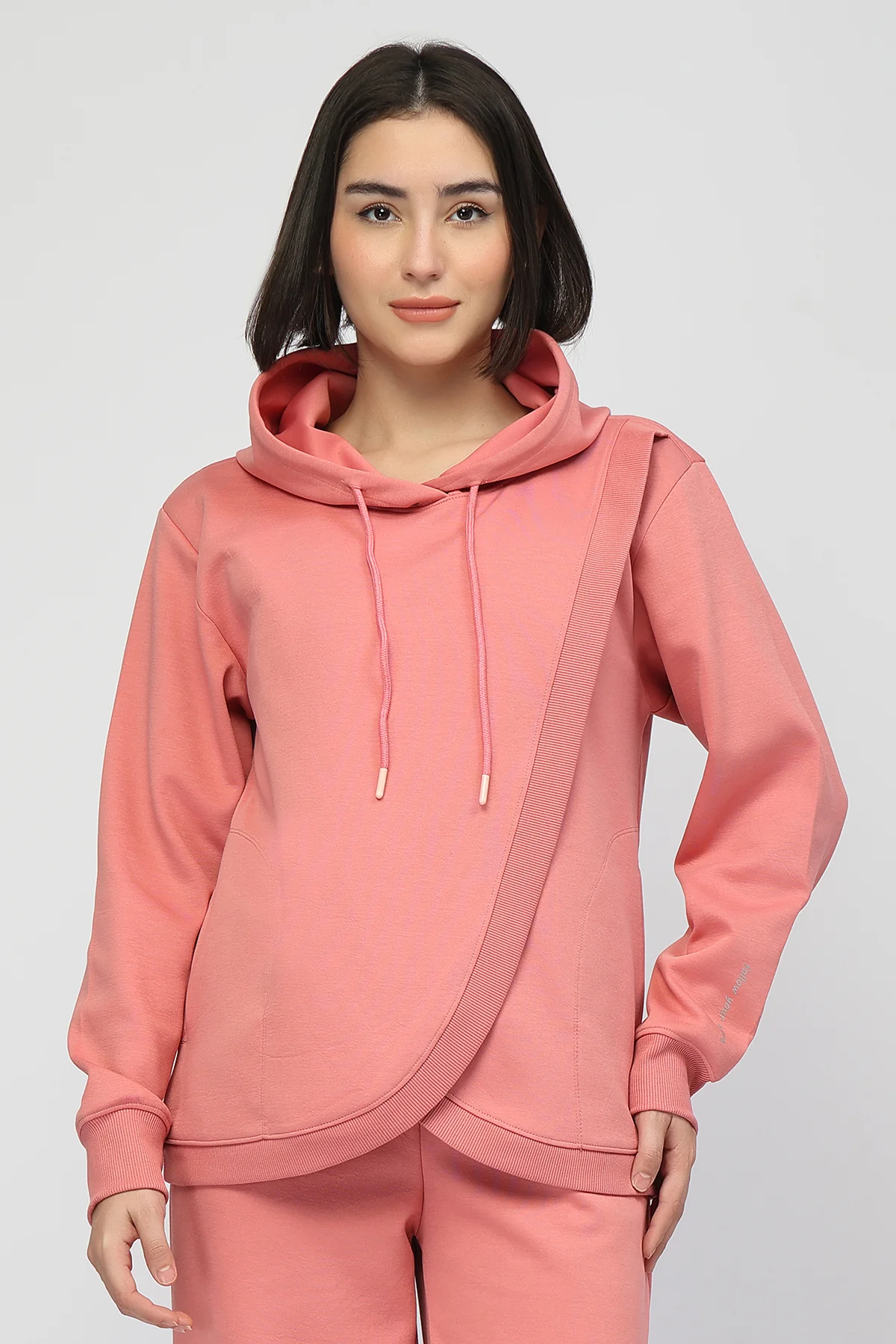 Anaya Maternity zipless Feeding Hoodie - Pink - Image 5