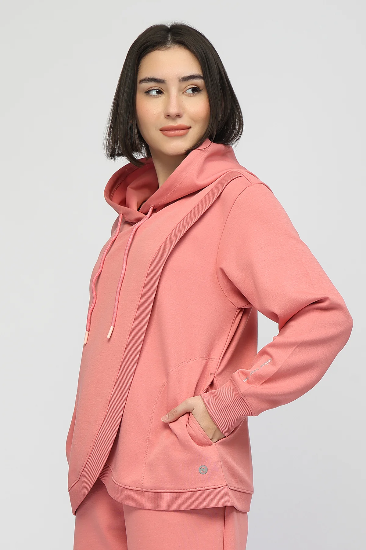 Anaya Maternity zipless Feeding Hoodie - Pink - Image 6
