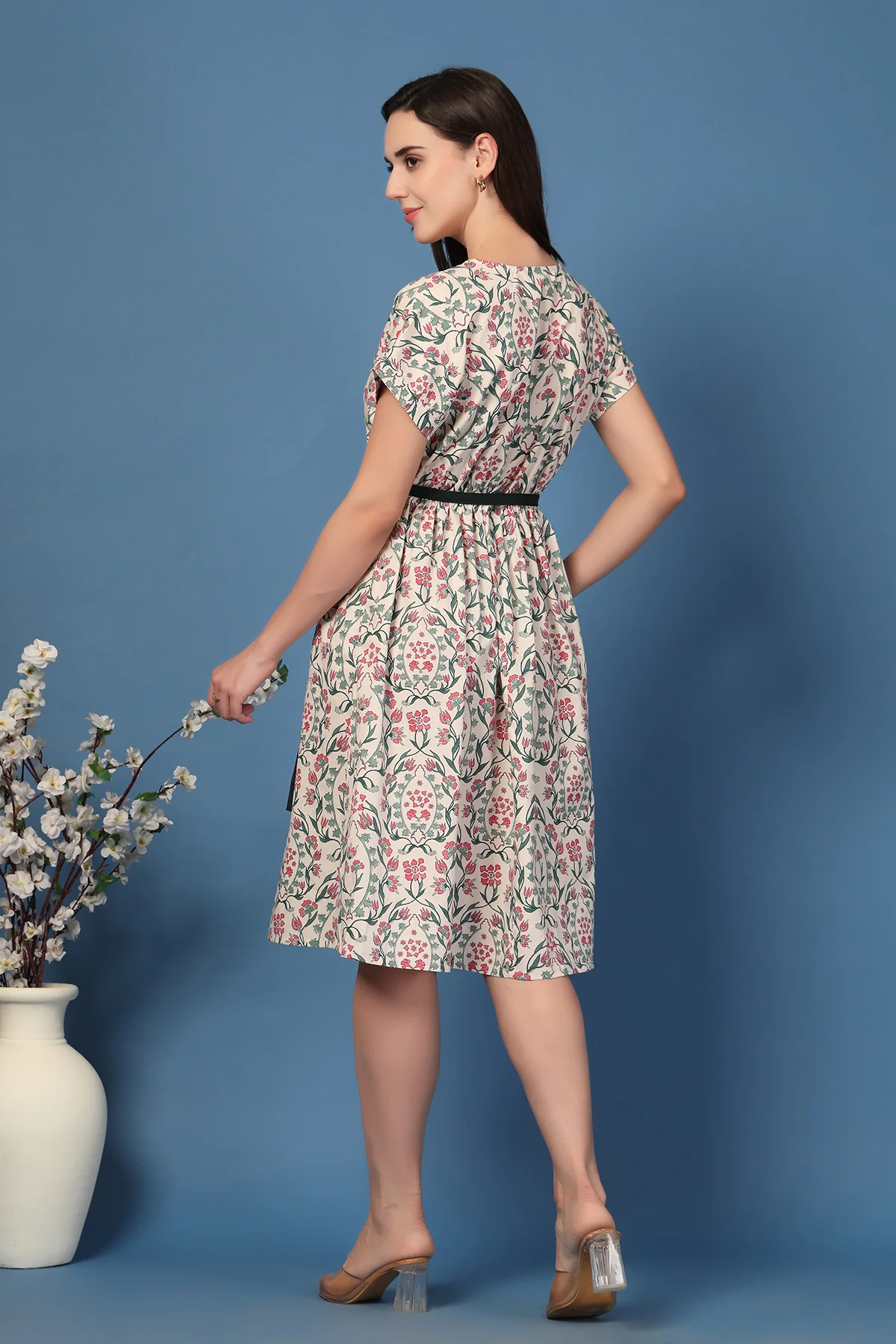 Annie Baroque Printed Zipless Feeding Shirt Dress - Image 3