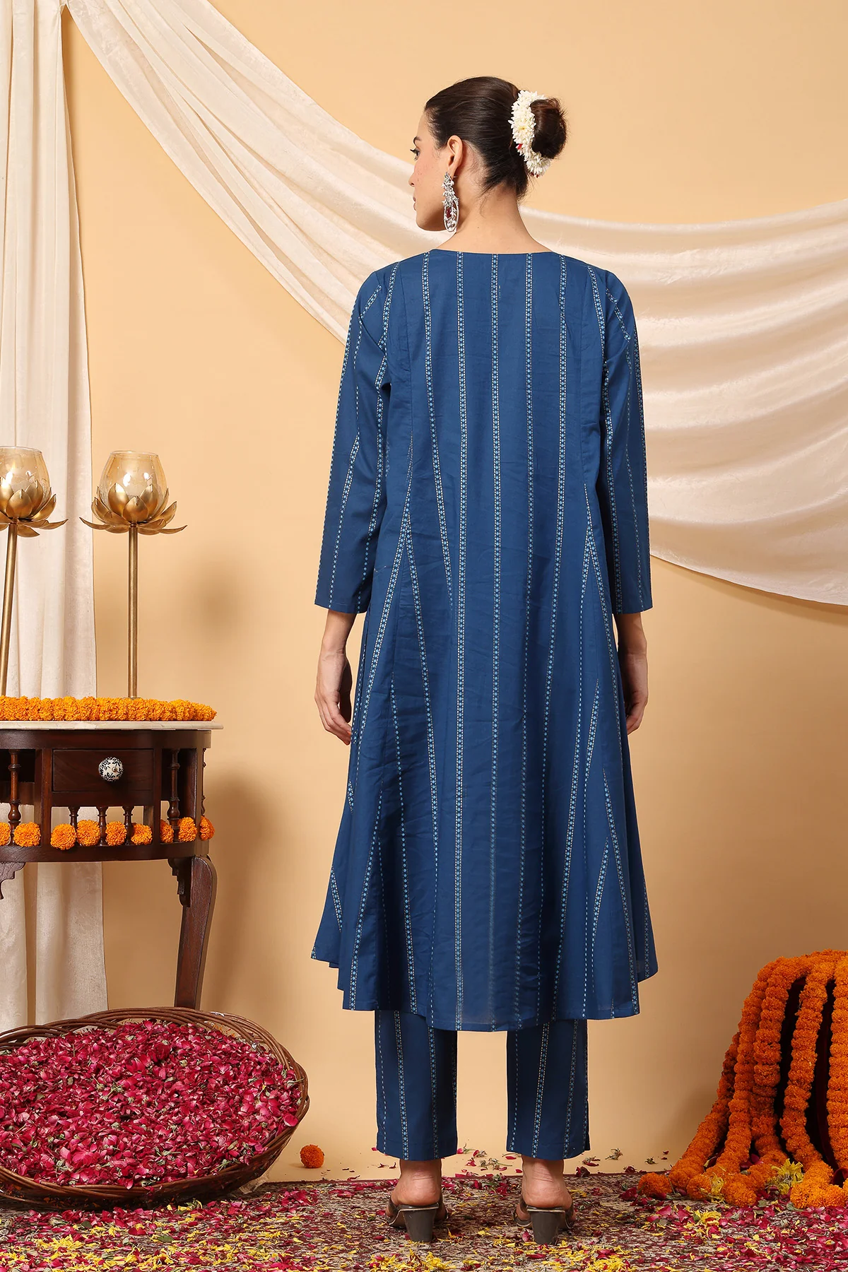 Azure Blue Essence Mirror Reflections Festive Maternity Feeding Suit Set - Image 7