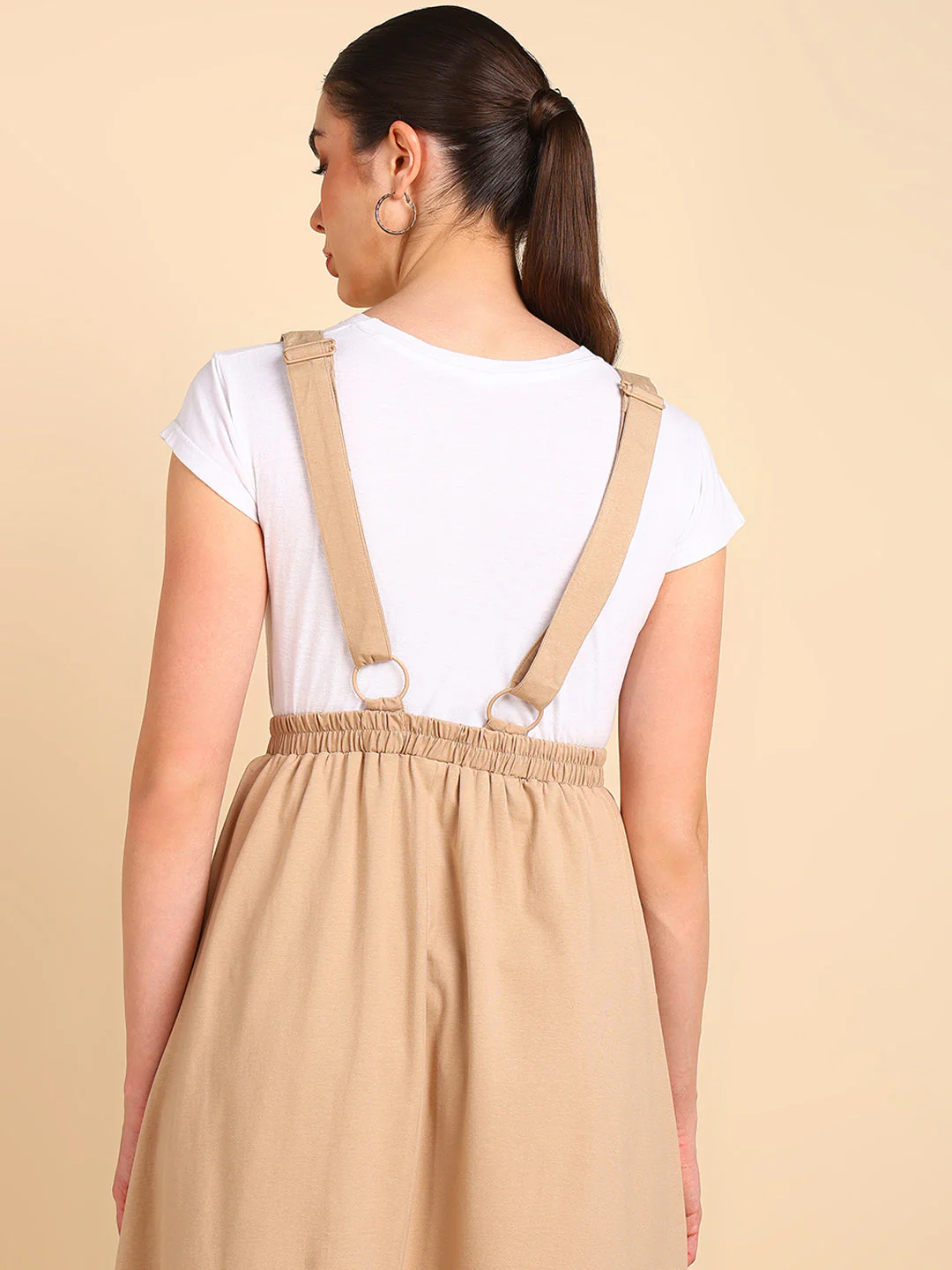 Beige 100% Cotton Jersey Pregnancy Skirt with Detachable Strap & Pockets - Image 18